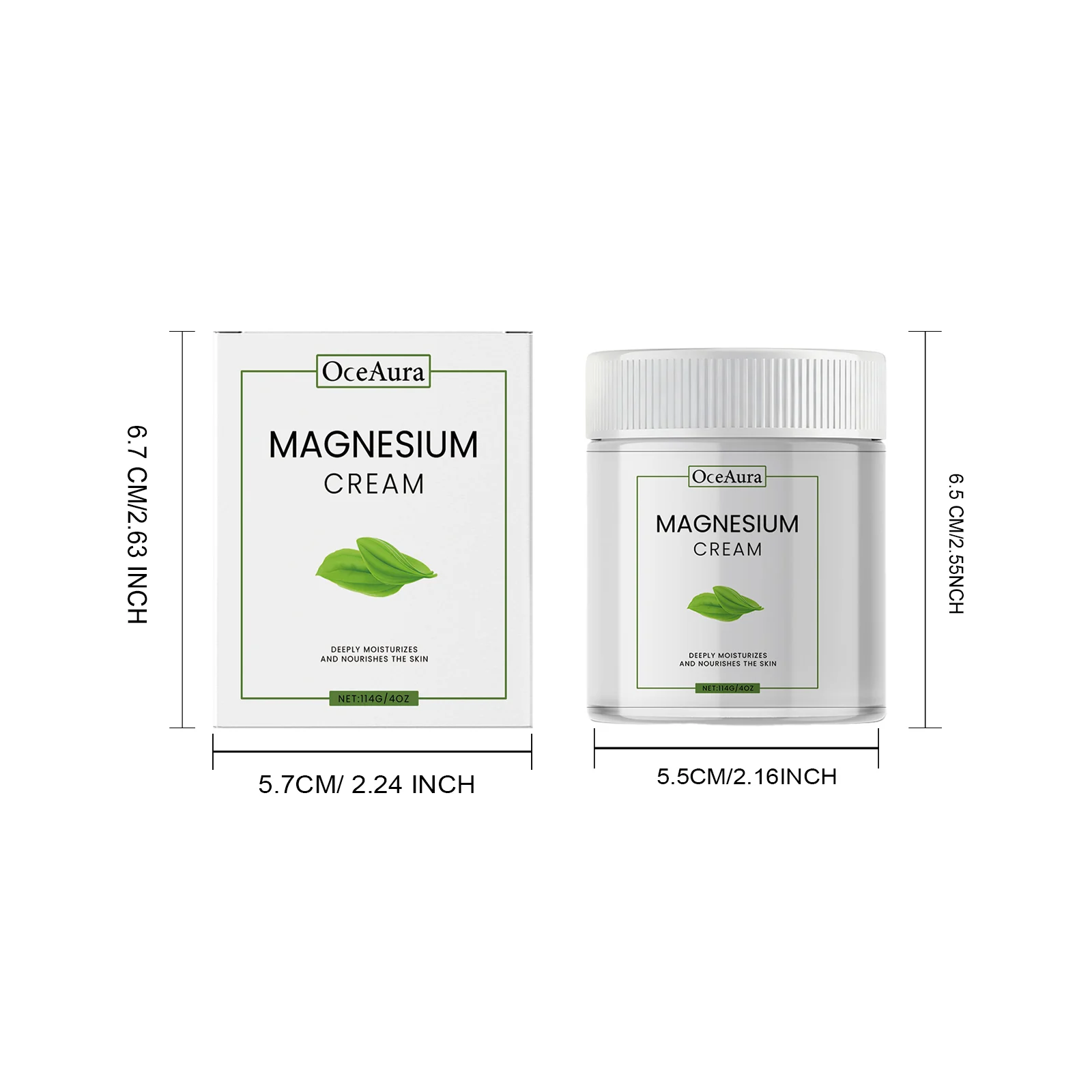 OceAura Magnesium Body Cream for Deep Hydration and Skin Soothing, 114g/4oz 1 magnesium body cream der 2smks3sj desc 1