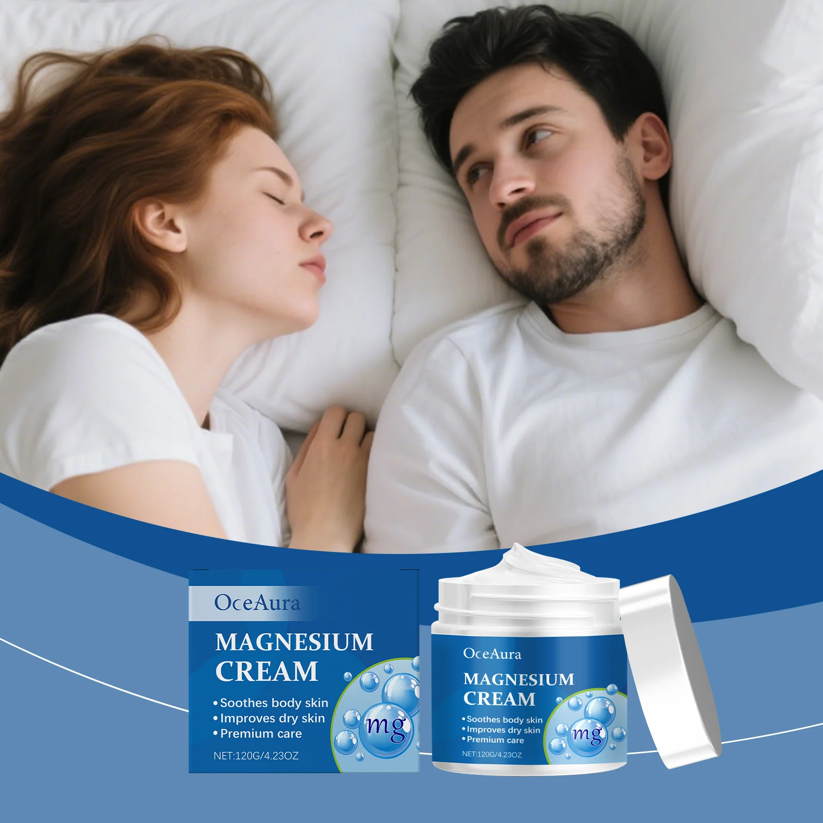 OceAura Magnesium Sleep Cream for Relaxation, Stress Relief & Moisturizing 2 magnesium sleep cream der nuwzr92k desc 2