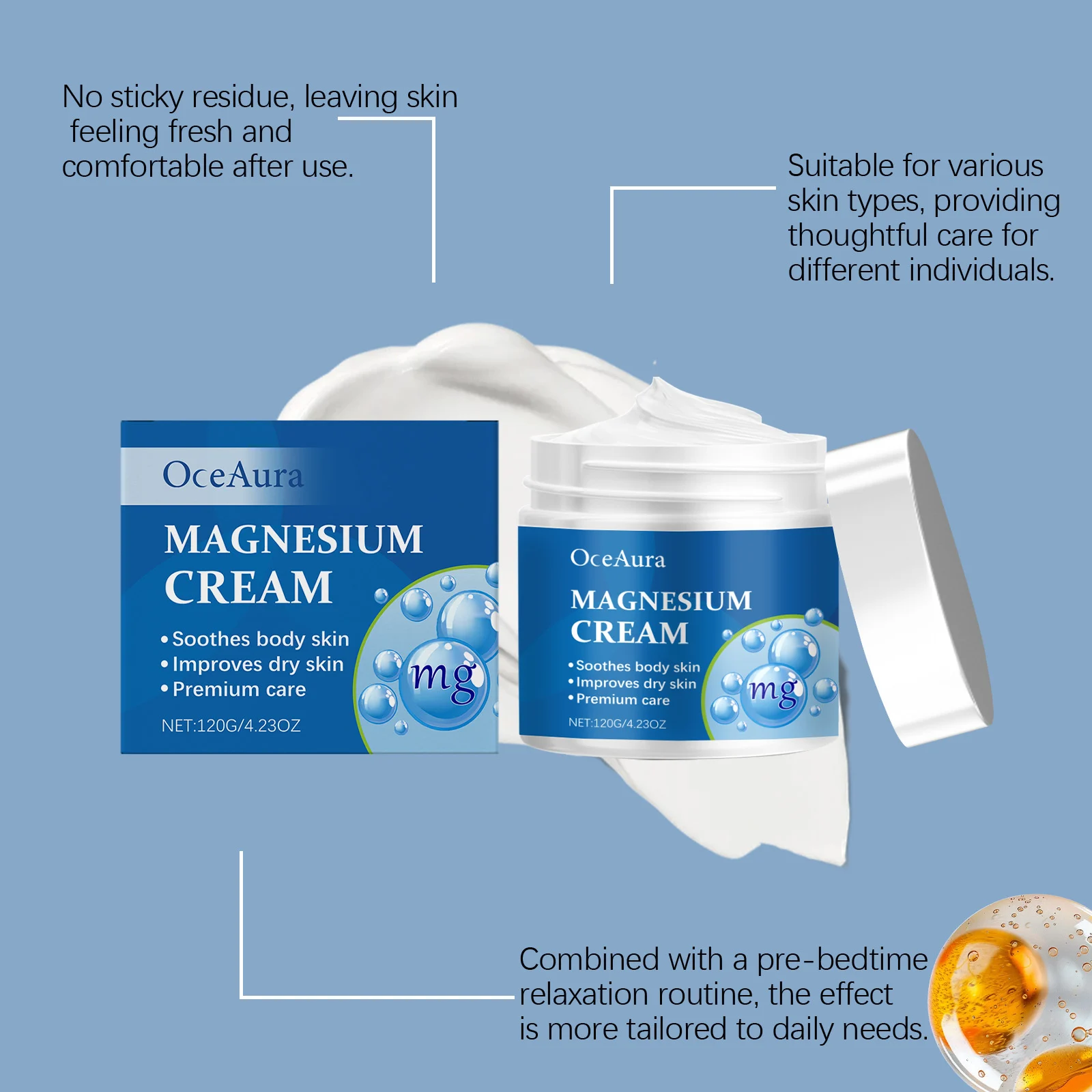 OceAura Magnesium Sleep Cream for Relaxation, Stress Relief & Moisturizing 6 magnesium sleep cream der nuwzr92k desc 6