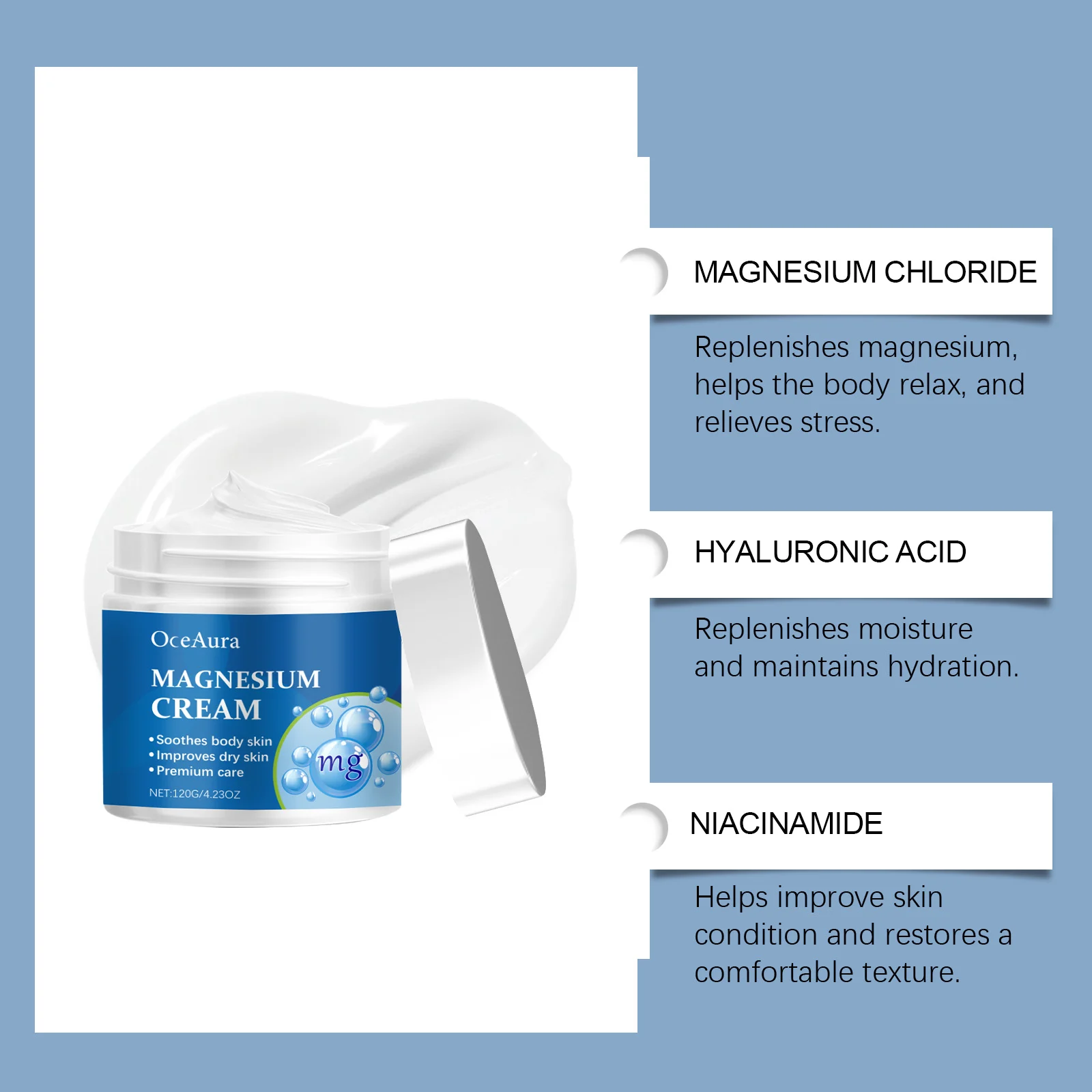 OceAura Magnesium Sleep Cream for Relaxation, Stress Relief & Moisturizing 7 magnesium sleep cream der nuwzr92k desc 7