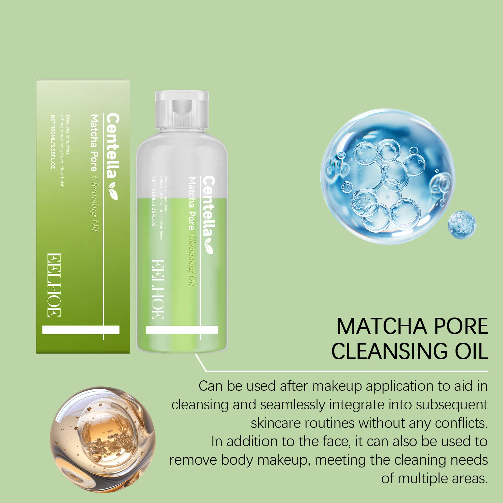 Matcha Cleansing Oil Gentle Makeup Remover Moisturizing Face Wash 100ml 6 matcha cleansing oil gentle makeup remover 100ml der 2ys38bms desc 6