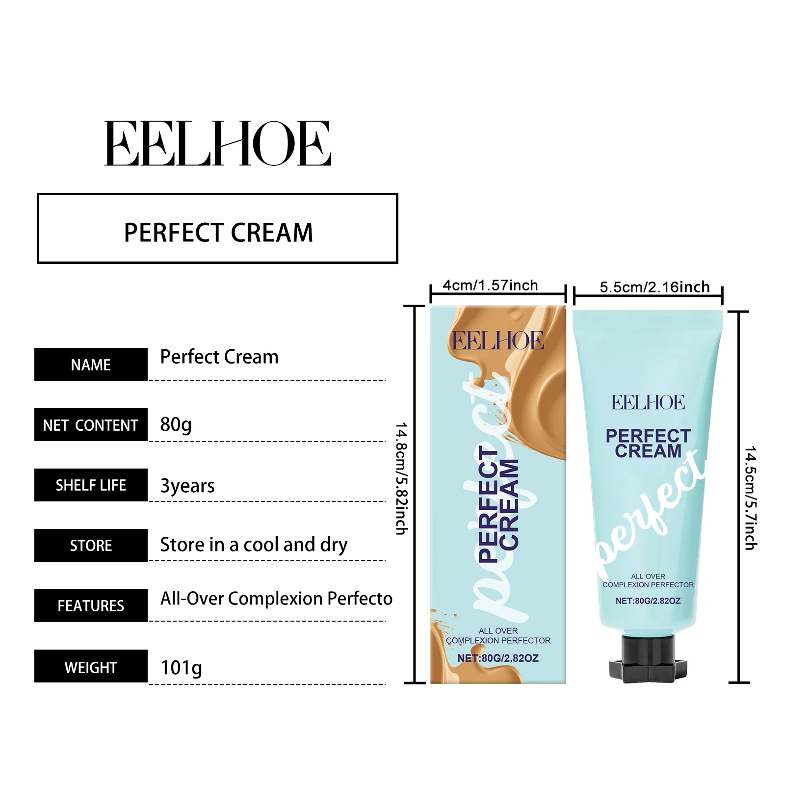 Medium Skin Tone Concealer Cream Long-Lasting Waterproof Coverage Face and Body 80g 1 medium skin tone concealer cream 80g cih s786u9qa desc 1