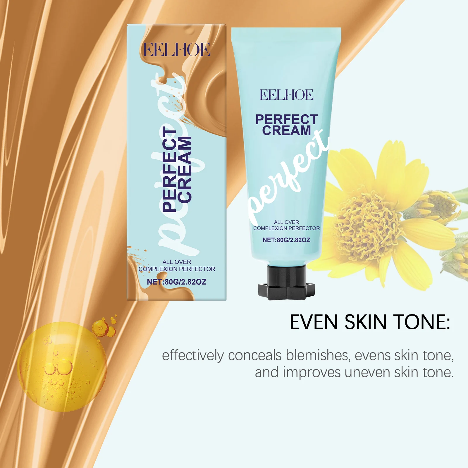Medium Skin Tone Concealer Cream Long-Lasting Waterproof Coverage Face and Body 80g 6 medium skin tone concealer cream 80g cih s786u9qa desc 6