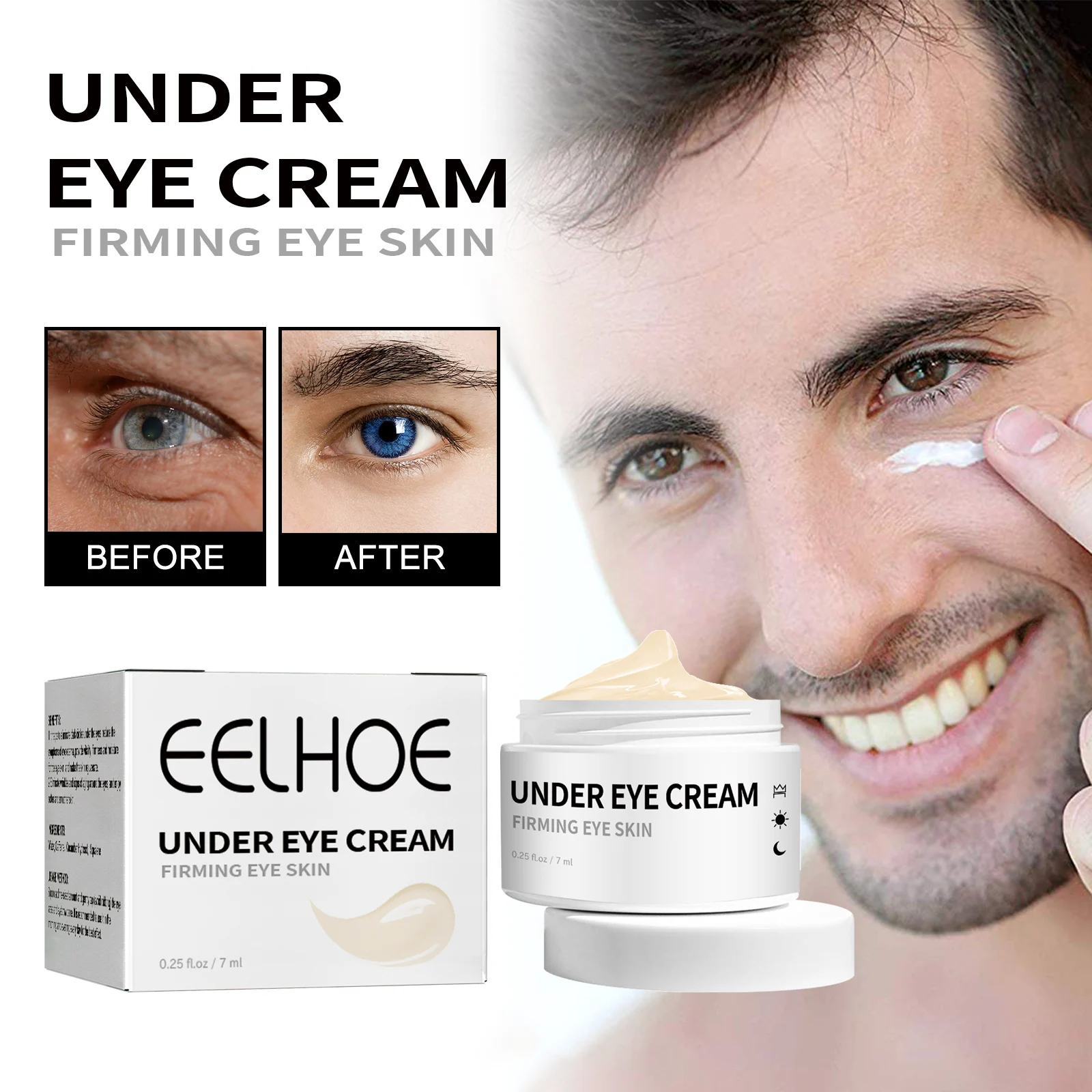 Men's Eye Cream Dark Circles Puffiness Wrinkle Firming Hydrating Eye Treatment 7ml 2 mens eye cream dark circles puffiness wrinkle firming 7ml cih m46ppvvs desc 2