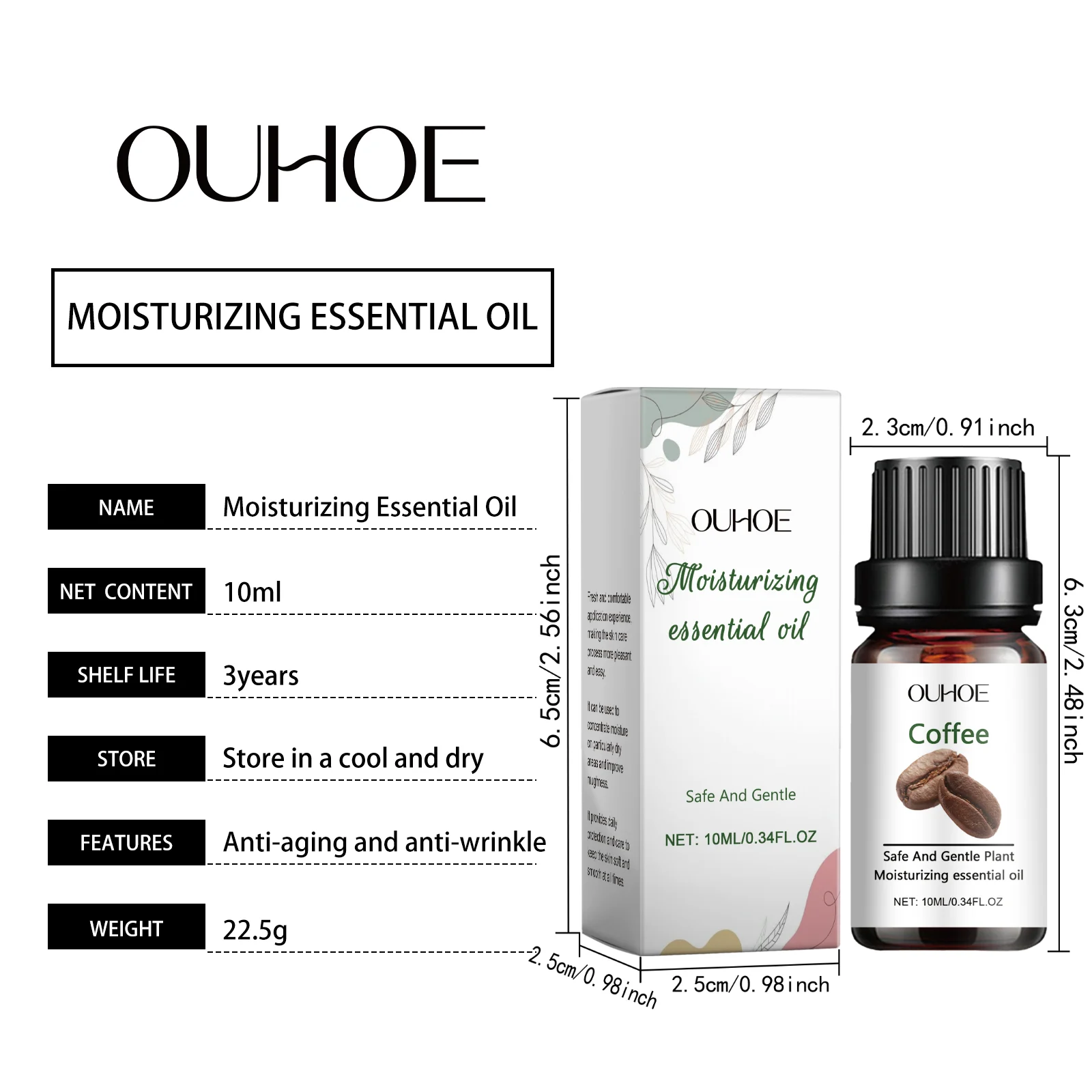 Moisturizing Body Oil with Shea Butter, Olive Oil & Coffee Extract for Dry Skin, 10ml 1 moisturizing body oil shea butter olive coffee extract 10ml cih xf3eerkb desc 1