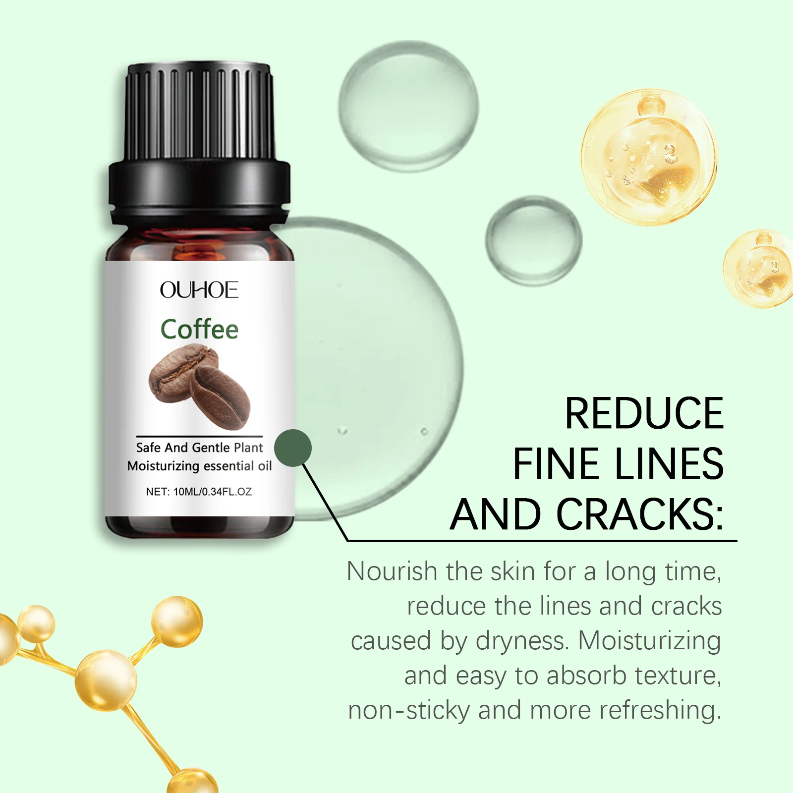 Moisturizing Body Oil with Shea Butter, Olive Oil & Coffee Extract for Dry Skin, 10ml 6 moisturizing body oil shea butter olive coffee extract 10ml cih xf3eerkb desc 6