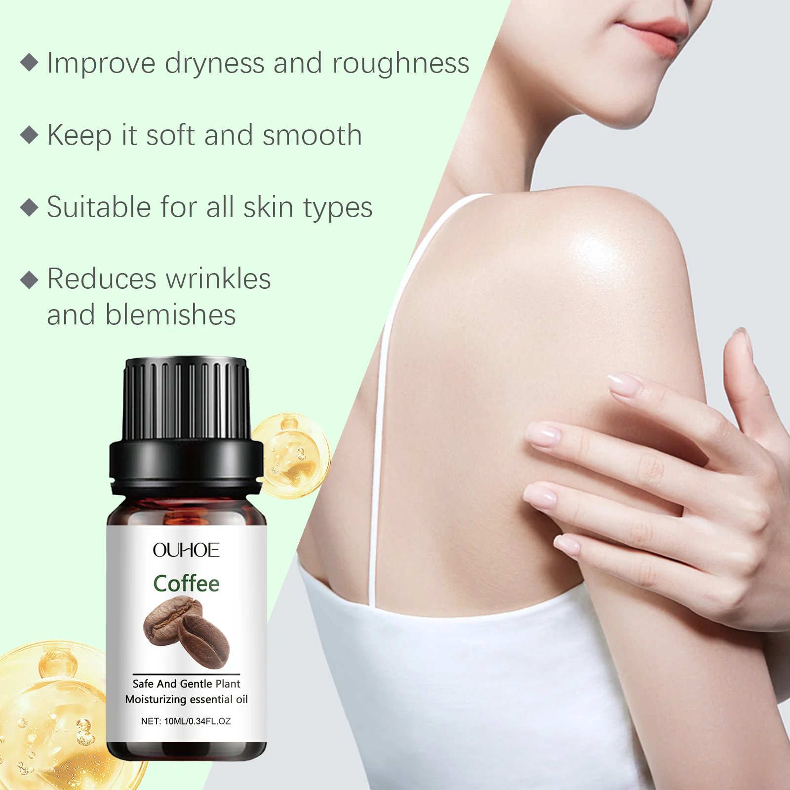 Moisturizing Body Oil with Shea Butter, Olive Oil & Coffee Extract for Dry Skin, 10ml 7 moisturizing body oil shea butter olive coffee extract 10ml cih xf3eerkb desc 7