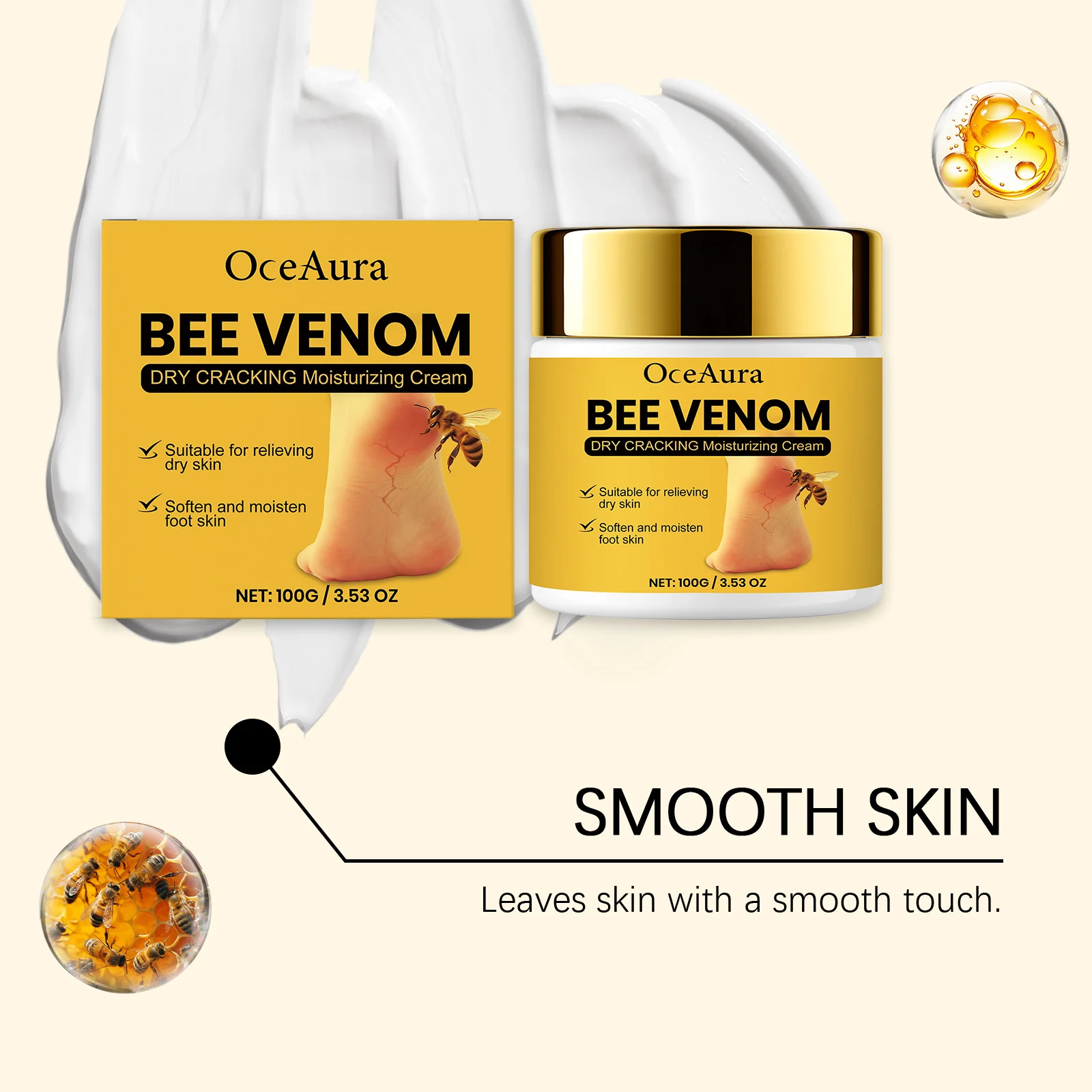 OceAura Moisturizing Cream for Dry Cracked Heels, Face & Body, Hydrating Foot Care 8 moisturizing cream dry heel der rq2pmd57 desc 8