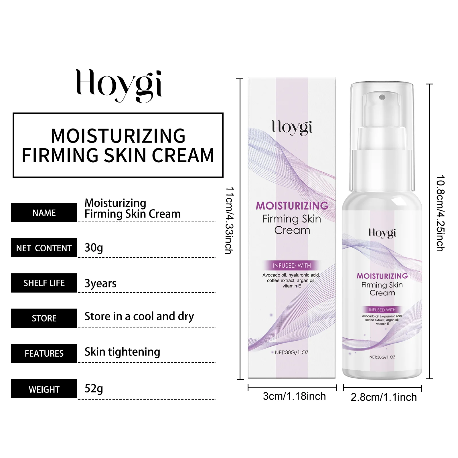 Hoygi Moisturizing Firming Skin Cream with Avocado Oil & Hyaluronic Acid 1 moisturizing firming skin cream cih 3gbkha6b desc 1