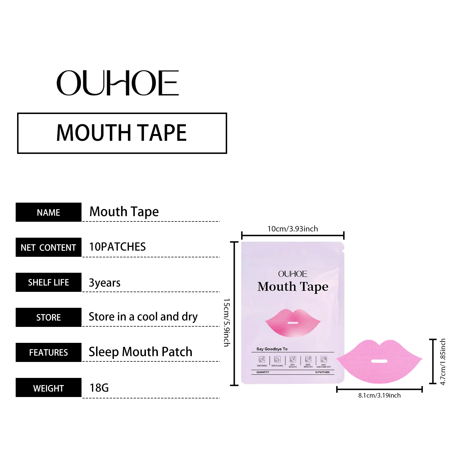 Mouth Tape for Sleeping Lip Care, 10 Patches to Prevent Dryness & Reduce Snoring 1 mouth tape for sleeping lip care 10 patches der 379qpqqf desc 1