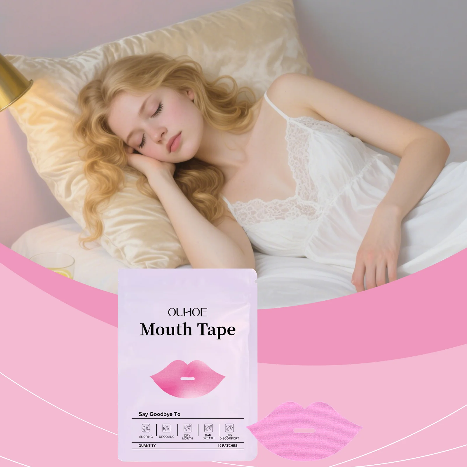 Mouth Tape for Sleeping Lip Care, 10 Patches to Prevent Dryness & Reduce Snoring 2 mouth tape for sleeping lip care 10 patches der 379qpqqf desc 2