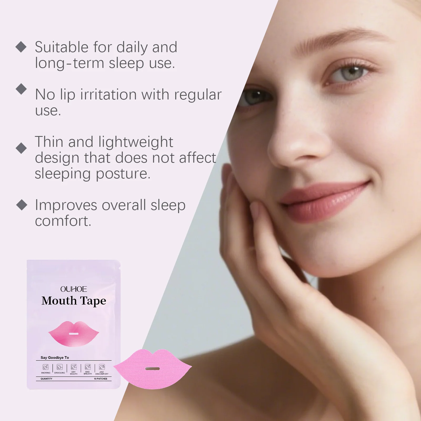 Mouth Tape for Sleeping Lip Care, 10 Patches to Prevent Dryness & Reduce Snoring 5 mouth tape for sleeping lip care 10 patches der 379qpqqf desc 5