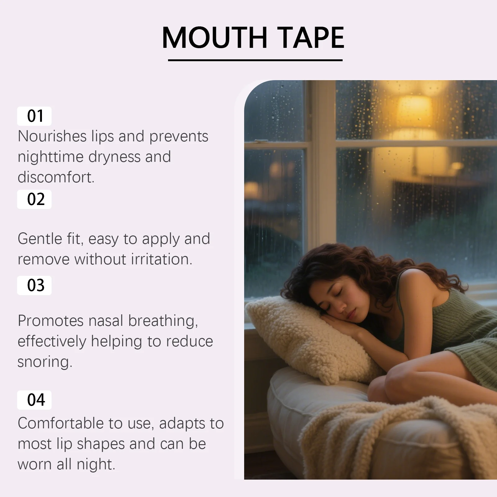 Mouth Tape for Sleeping Lip Care, 10 Patches to Prevent Dryness & Reduce Snoring 9 mouth tape for sleeping lip care 10 patches der 379qpqqf desc 9