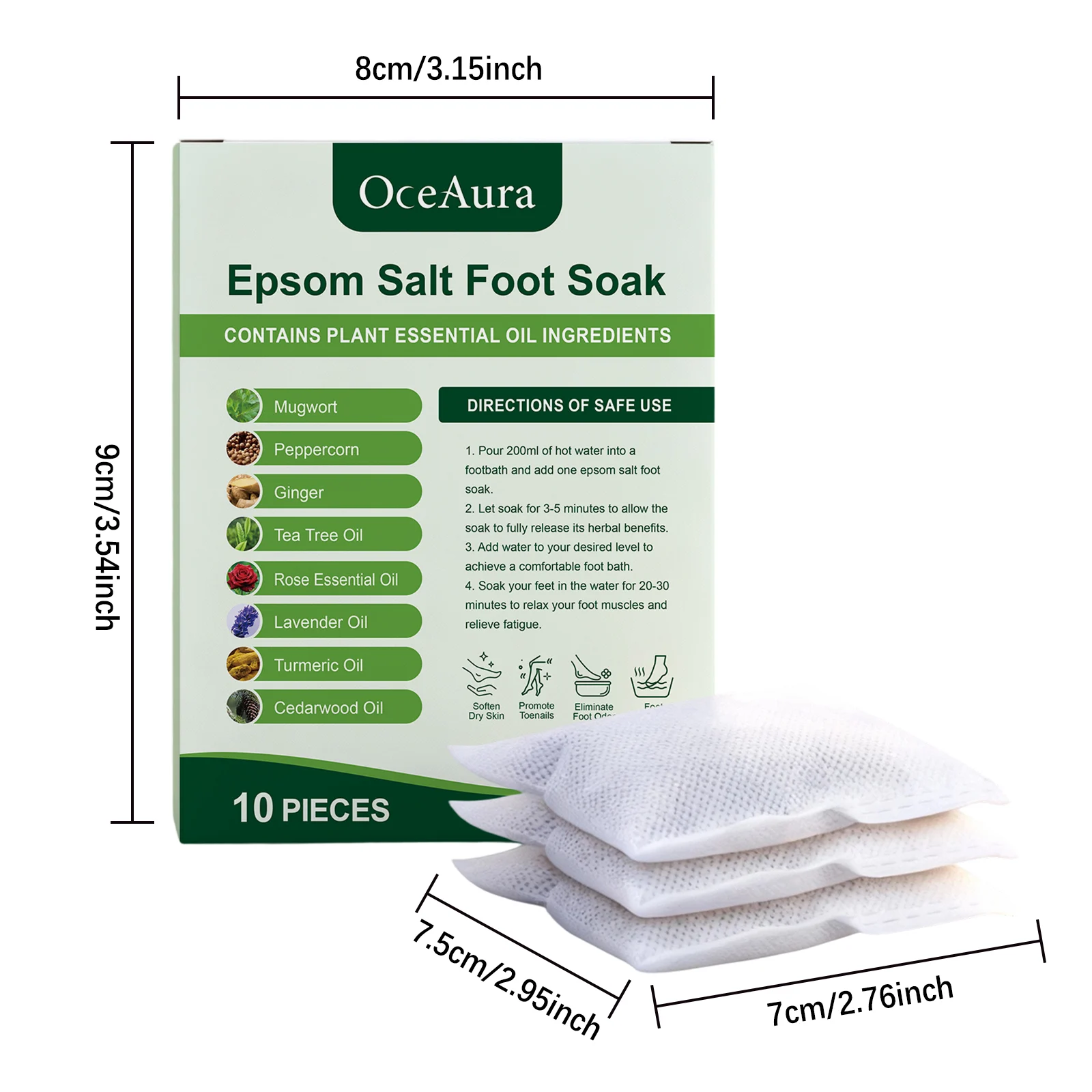 OceAura Mugwort Epsom Salt Foot Soak - Hydrates, Softens, Removes Odor 1 mugwort epsom salt foot soak der ue7j3xnx desc 1