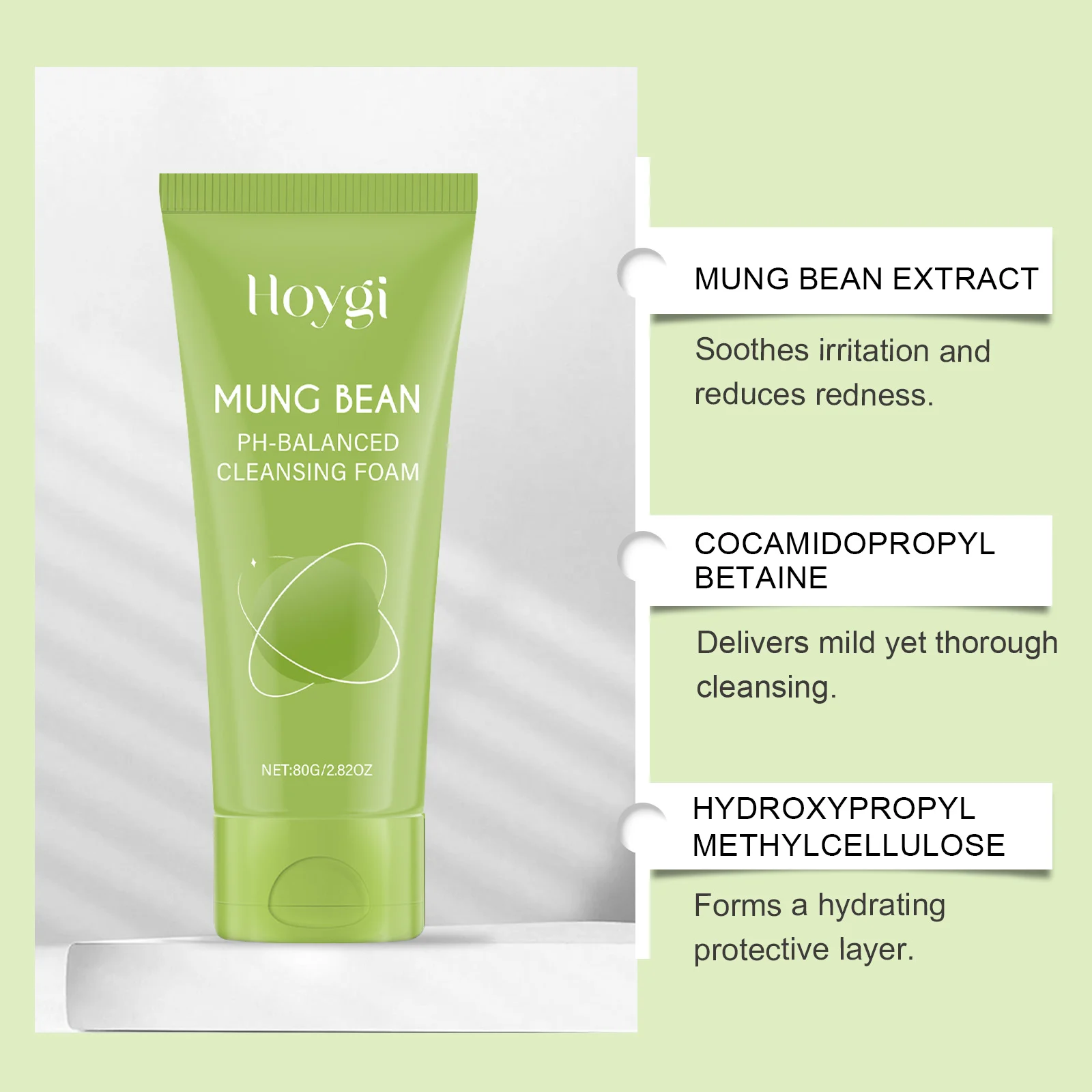 Hoygi Mung Bean Moisturizing Face Wash Gentle Cleanser pH-Balanced 80g 8 mung bean moisturizing face wash cih ngdp6xxf desc 8