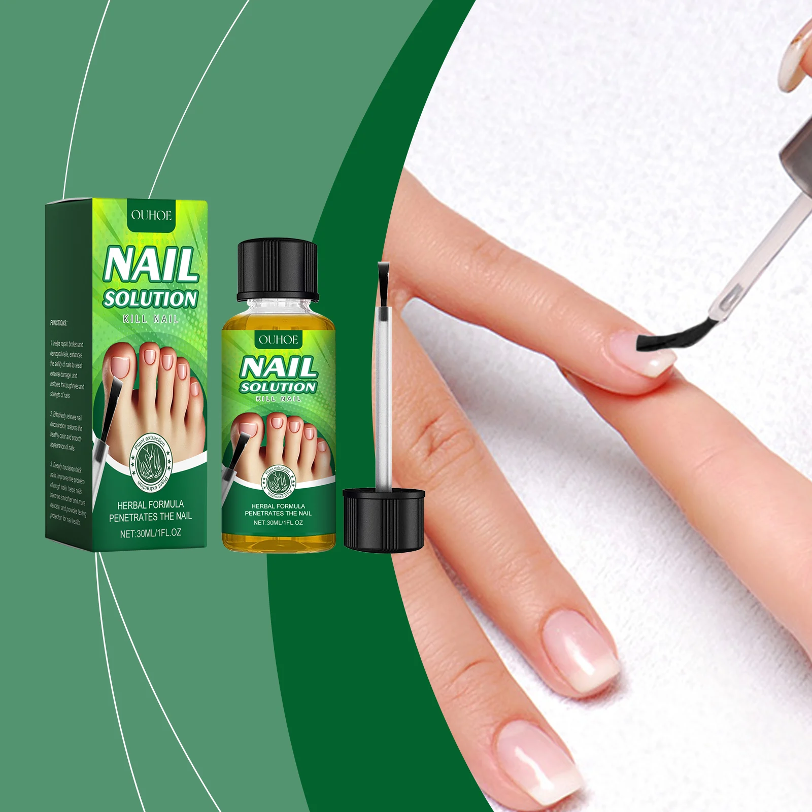 Nail Solution Treatment Liquid 30ml with Herbal Formula for Repair & Strengthening 2 nail solution treatment repair strengthening 30ml cih z22r68yq desc 2