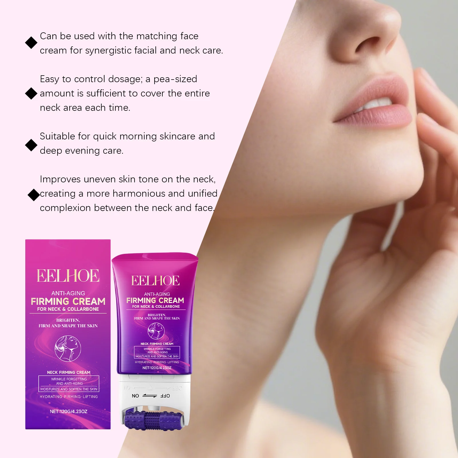 Neck Firming Cream with Roller Ball for Hydration and Lifting 120g 7 neck firming cream with roller hydration lifting 120g der qzq72dz8 desc 7