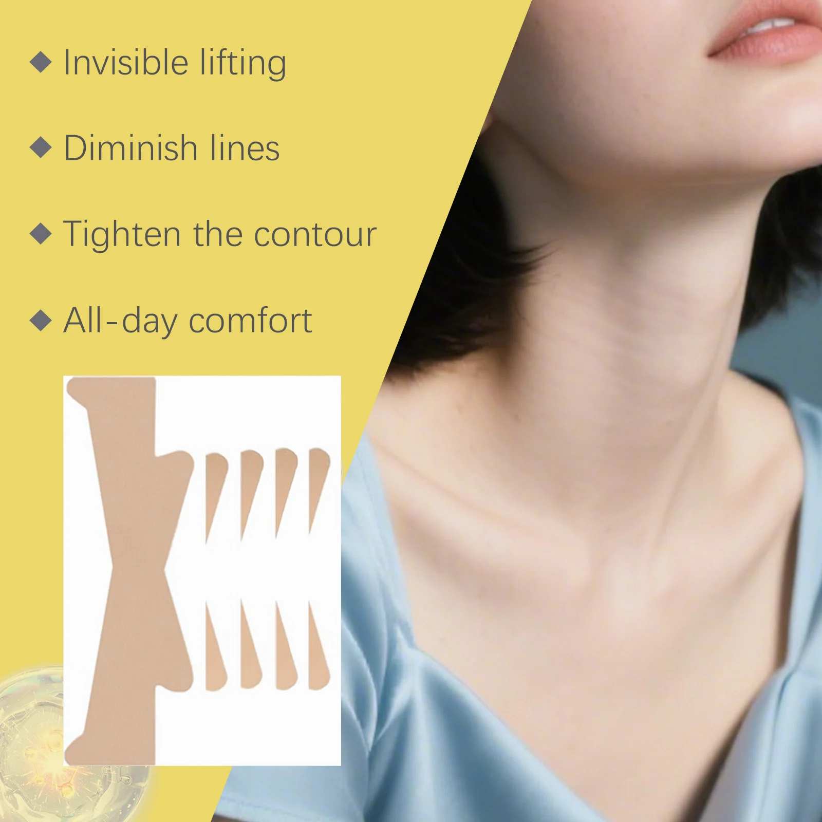 Neck Firming Strips with Hyaluronic Acid for Wrinkle Reduction 5 Pcs 8 neck firming lifting strips hyaluronic acid der wjtdz4q8 desc 8