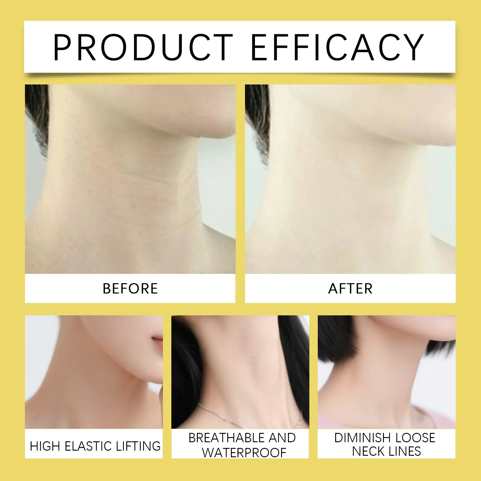 Neck Firming Strips with Hyaluronic Acid for Wrinkle Reduction 5 Pcs 9 neck firming lifting strips hyaluronic acid der wjtdz4q8 desc 9
