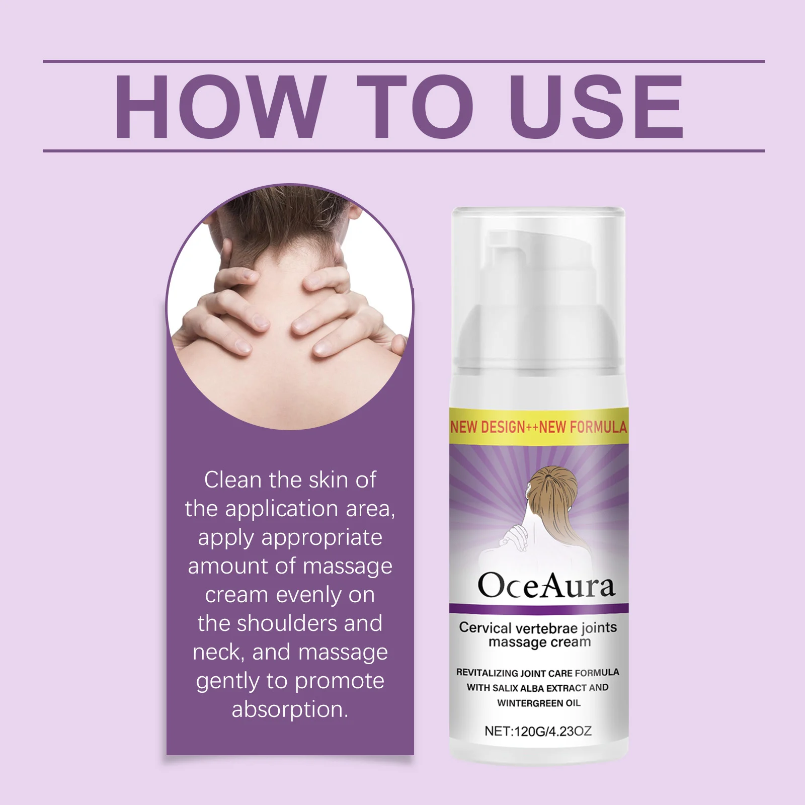 OceAura Neck & Shoulder Massage Cream Soothing Moisturizing Muscle Relief 4 neck shoulder massage cream cih wy4xr5fx desc 4