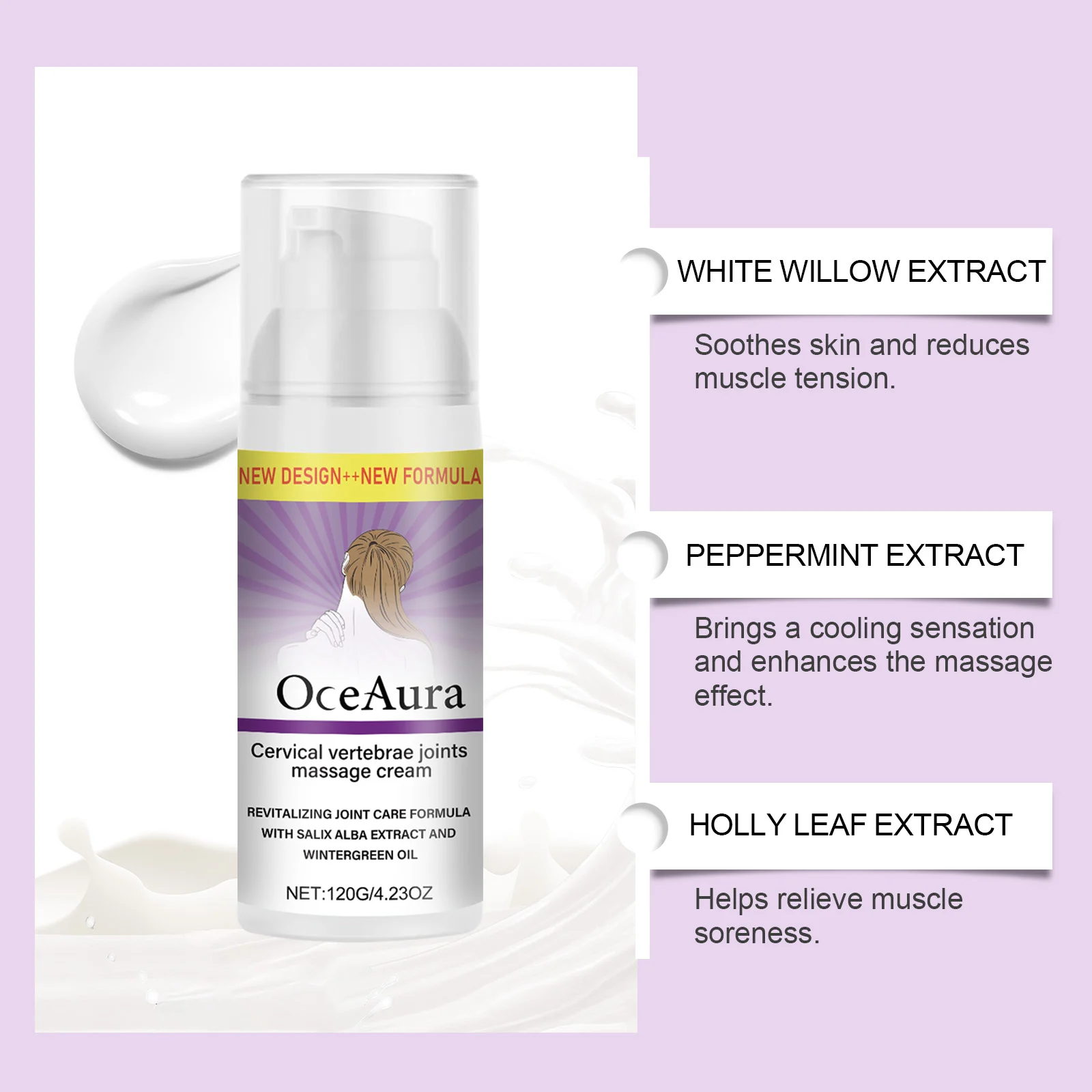 OceAura Neck & Shoulder Massage Cream Soothing Moisturizing Muscle Relief 5 neck shoulder massage cream cih wy4xr5fx desc 5