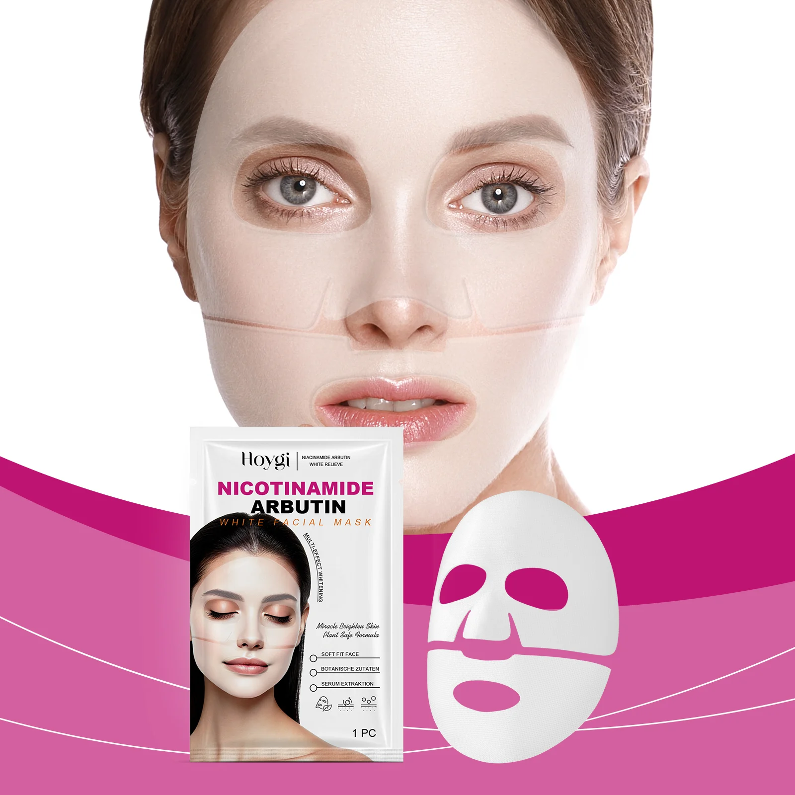 Niacinamide Arbutin Hydrating Facial Mask Sheet Pack for Moisturizing & Brightening 2 niacinamide arbutin hydrating facial mask sheet pack cih yyaywke3 desc 2