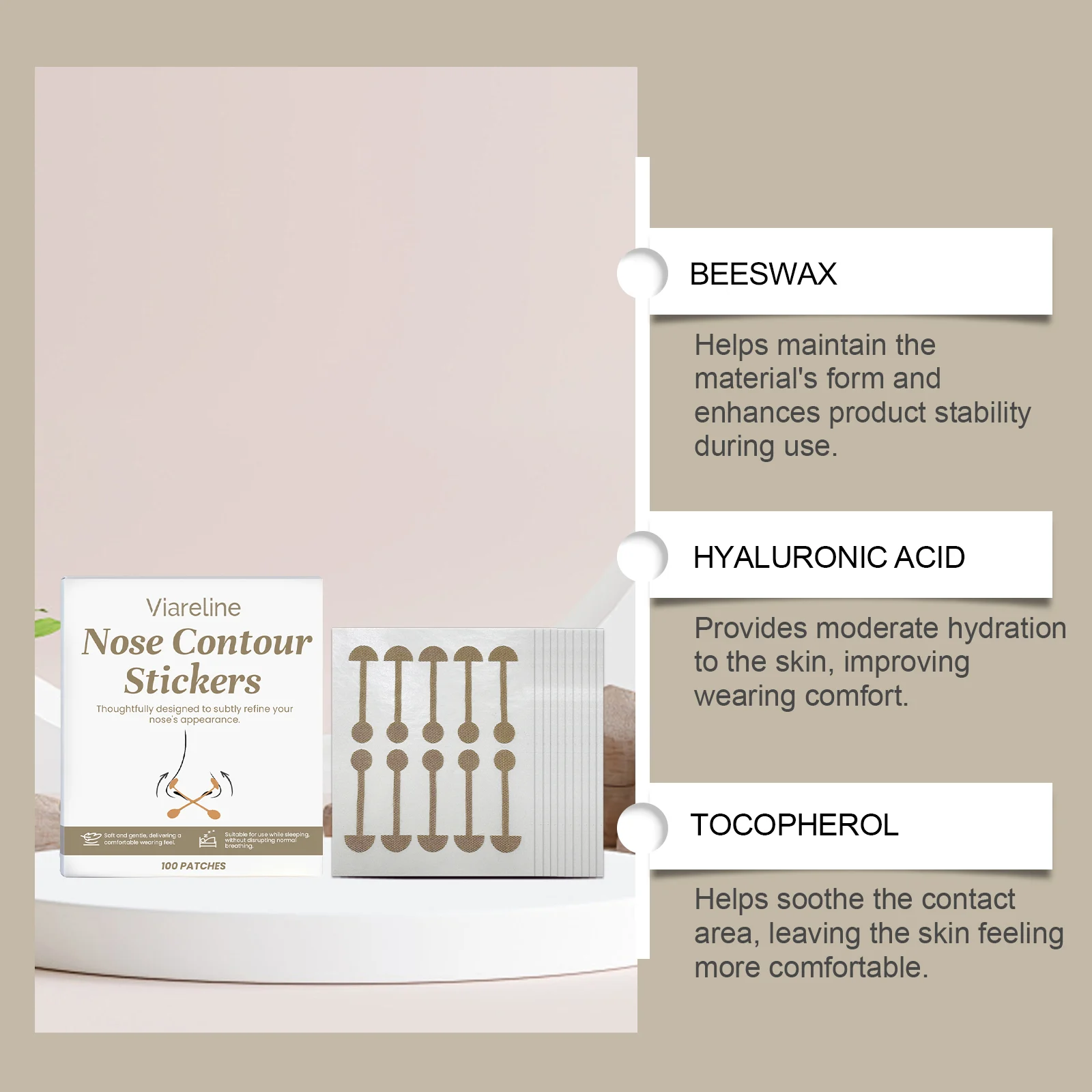 Viareline Nose Contour Stickers - Breathable, Comfortable, Invisible Nose Shaper for Day and Night 5 nose contour stickers der fad5wgcj desc 5