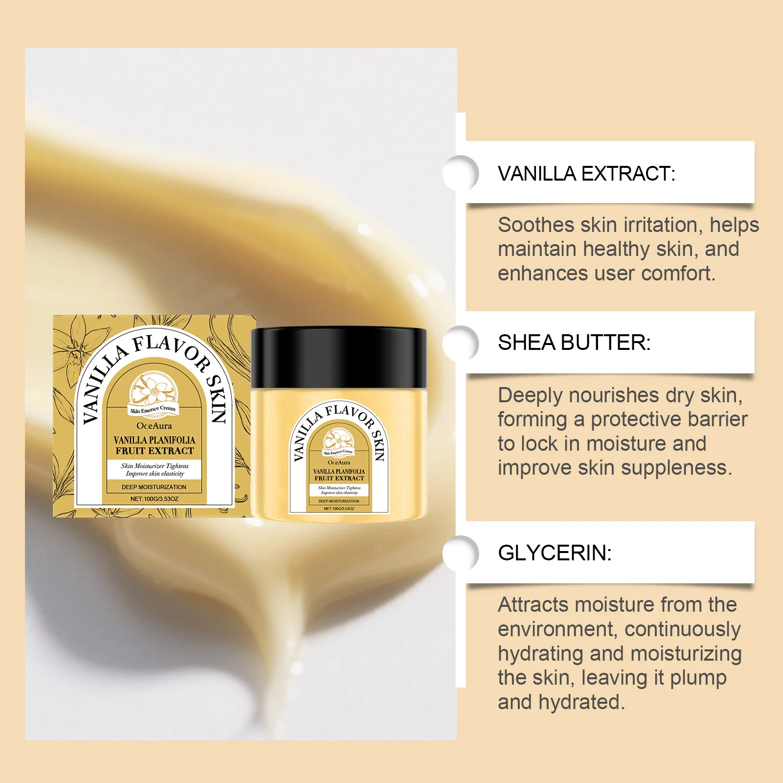Nourishing Skin Cream with Vanilla & Shea Butter for Deep Hydration & Firming 100g 6 nourishing skin cream vanilla shea butter deep hydration firming 100g der 3vkjwhtx desc 6