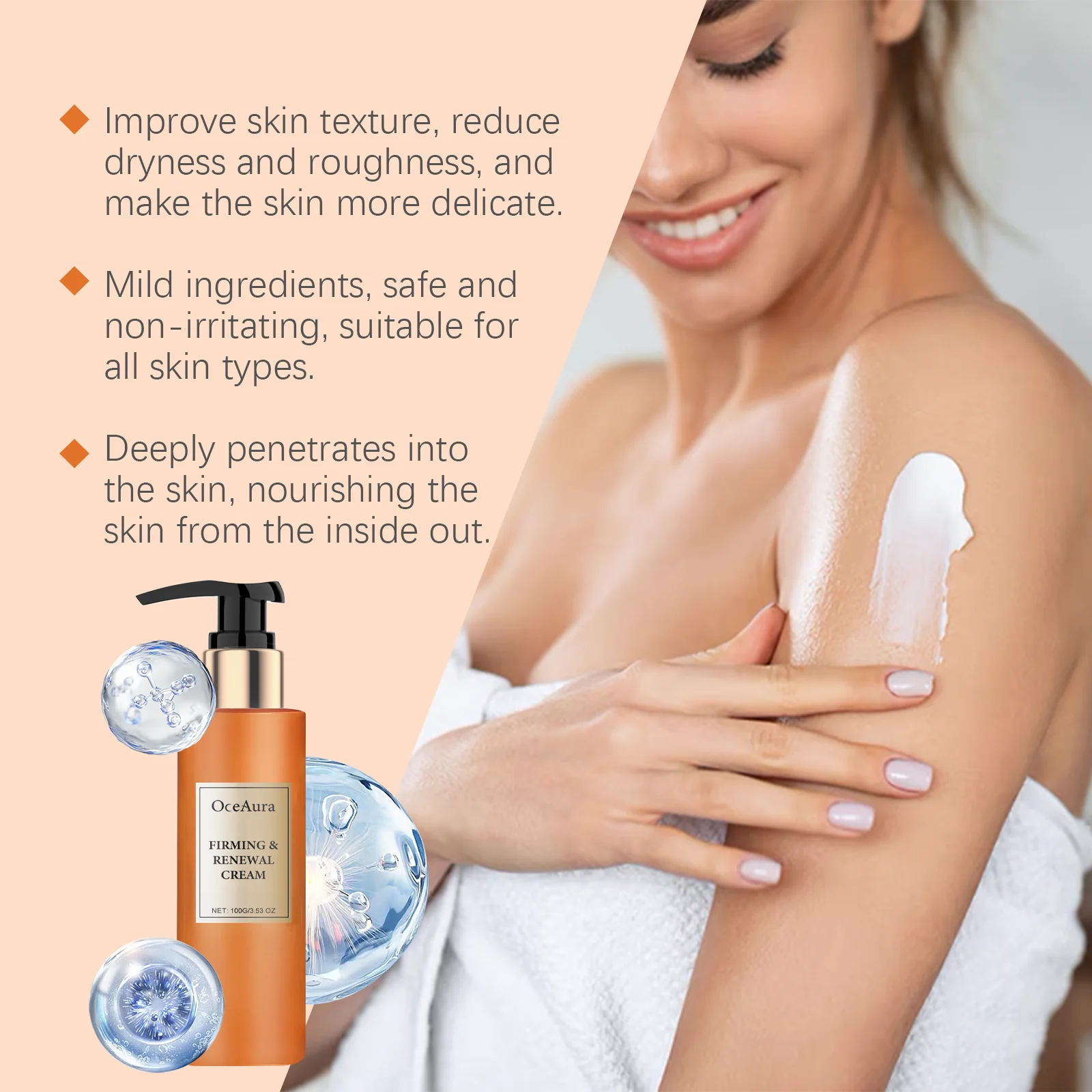 Firming Body Cream Hydrates, Tightens & Renews Skin with Shea Butter & Peptides 100g 5 oceaura firming body cream shea butter peptides 100g cih 7awmhgzs desc 5
