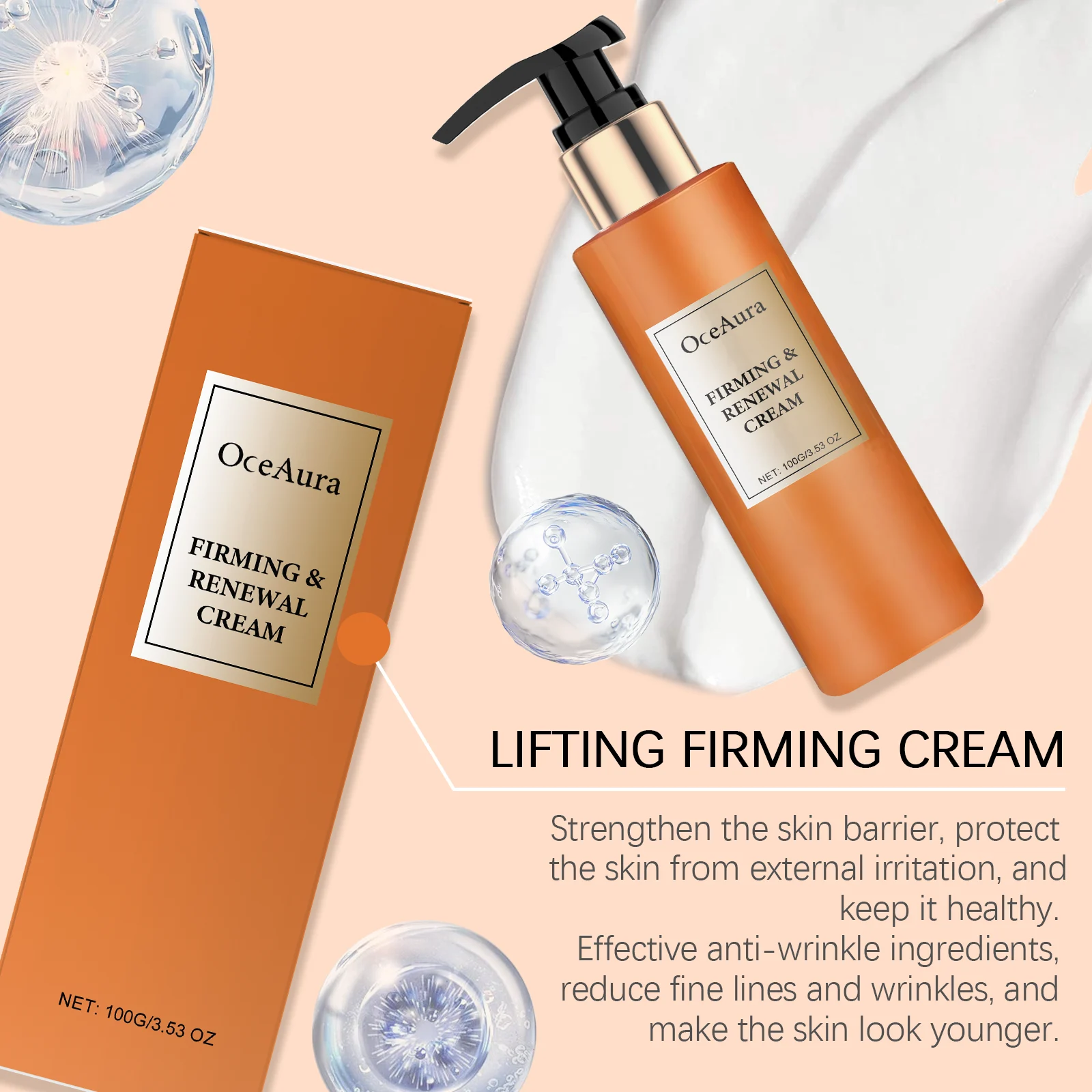 Firming Body Cream Hydrates, Tightens & Renews Skin with Shea Butter & Peptides 100g 7 oceaura firming body cream shea butter peptides 100g cih 7awmhgzs desc 7
