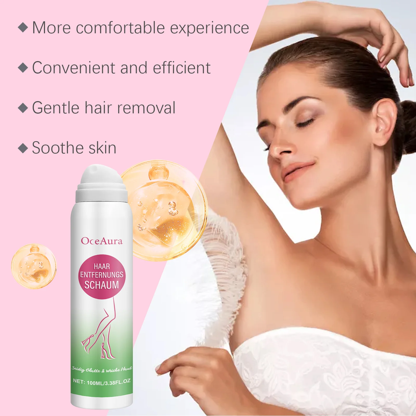 Hair Removal Spray Gentle Formula for Smooth Skin Underarms Legs Arms 100ml 5 oceaura hair removal spray 100ml gentle cih jm8pm8jn desc 5