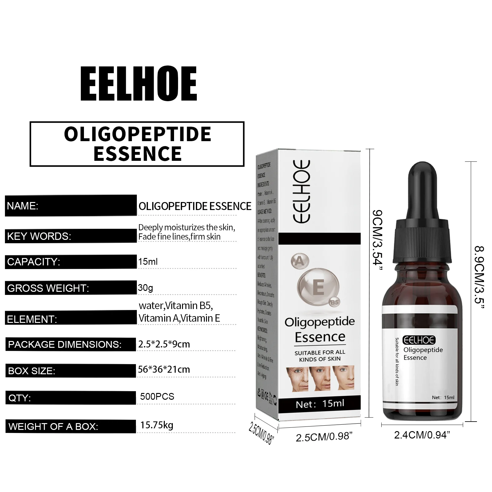 Oligopeptide Face Serum 15ml for Deep Hydration, Wrinkle Reduction & Skin Firming 1 oligopeptide face serum 15ml cih rueq4fkm desc 1