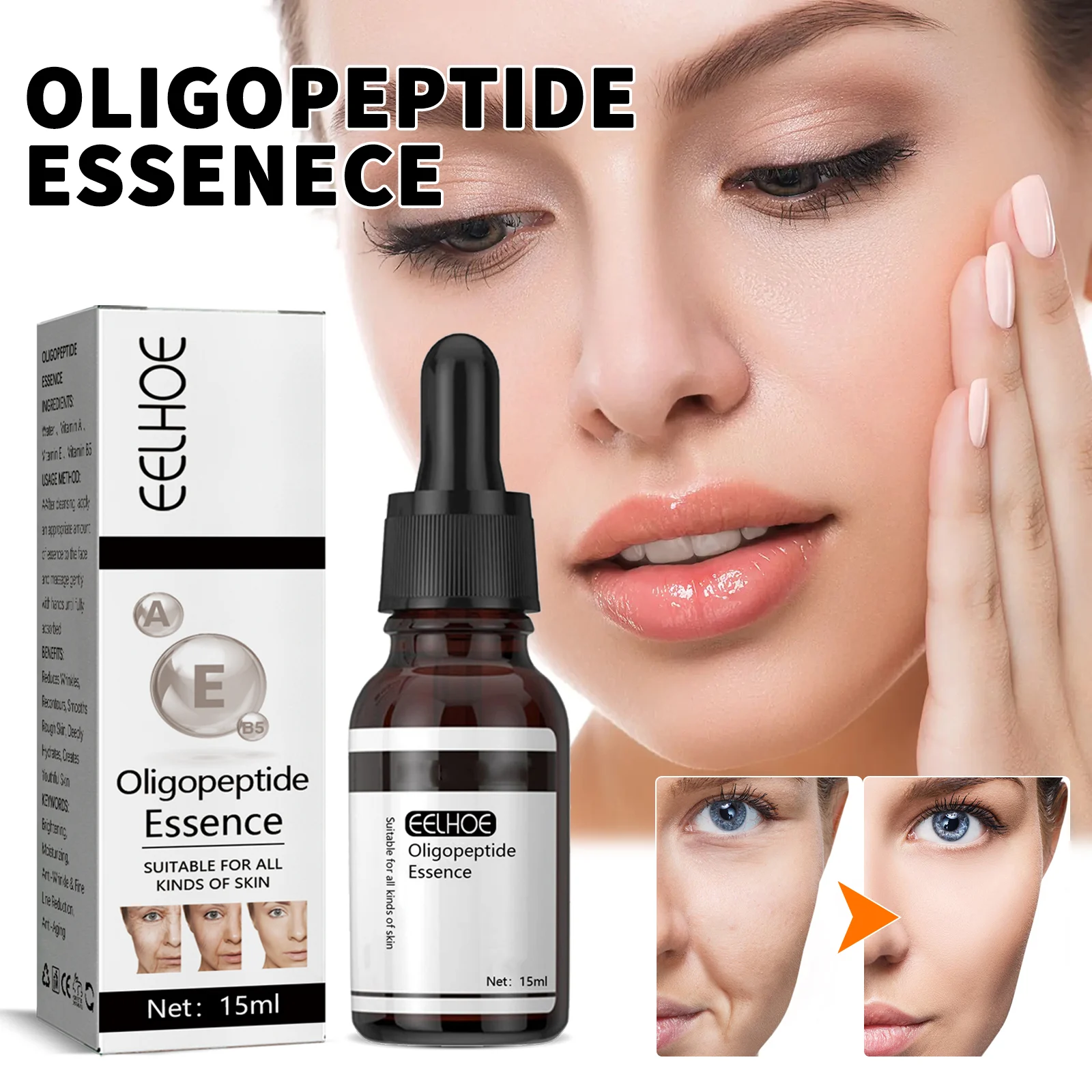 Oligopeptide Face Serum 15ml for Deep Hydration, Wrinkle Reduction & Skin Firming 2 oligopeptide face serum 15ml cih rueq4fkm desc 2