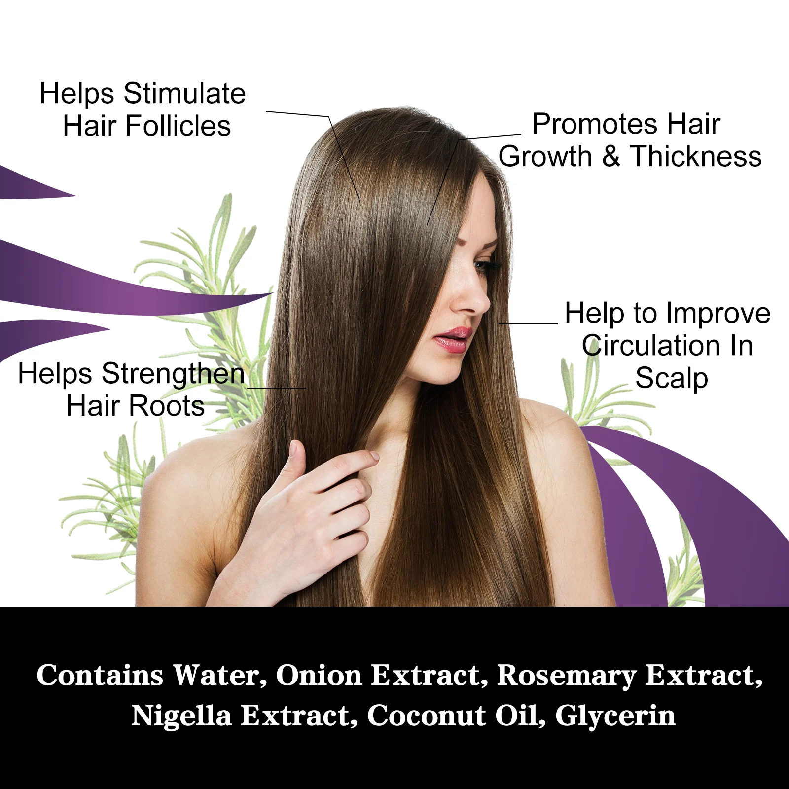 Onion Rosemary Hair Growth Spray Deep Nourishes Scalp Smooths & Strengthens Hair 30ml 7 onion rosemary hair growth spray 30ml cih xj8m8n3s desc 7