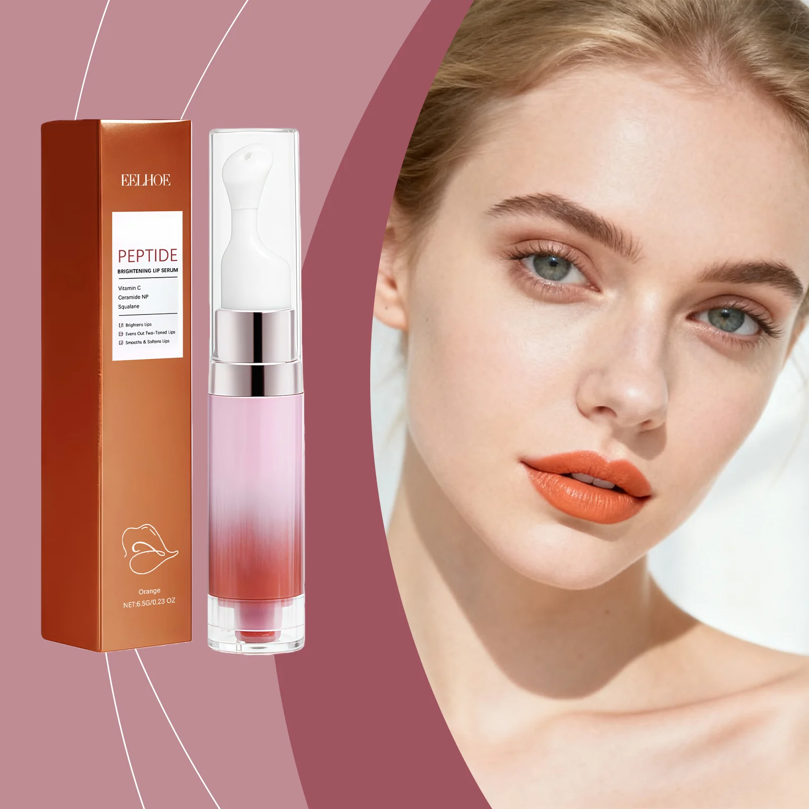 Orange Lip Serum 6.5g Plumping Hydration Brightening Nourishing Lip Treatment 2 orange lip serum 6 5g plumping hydration brightening der fvdv5v6g desc 2