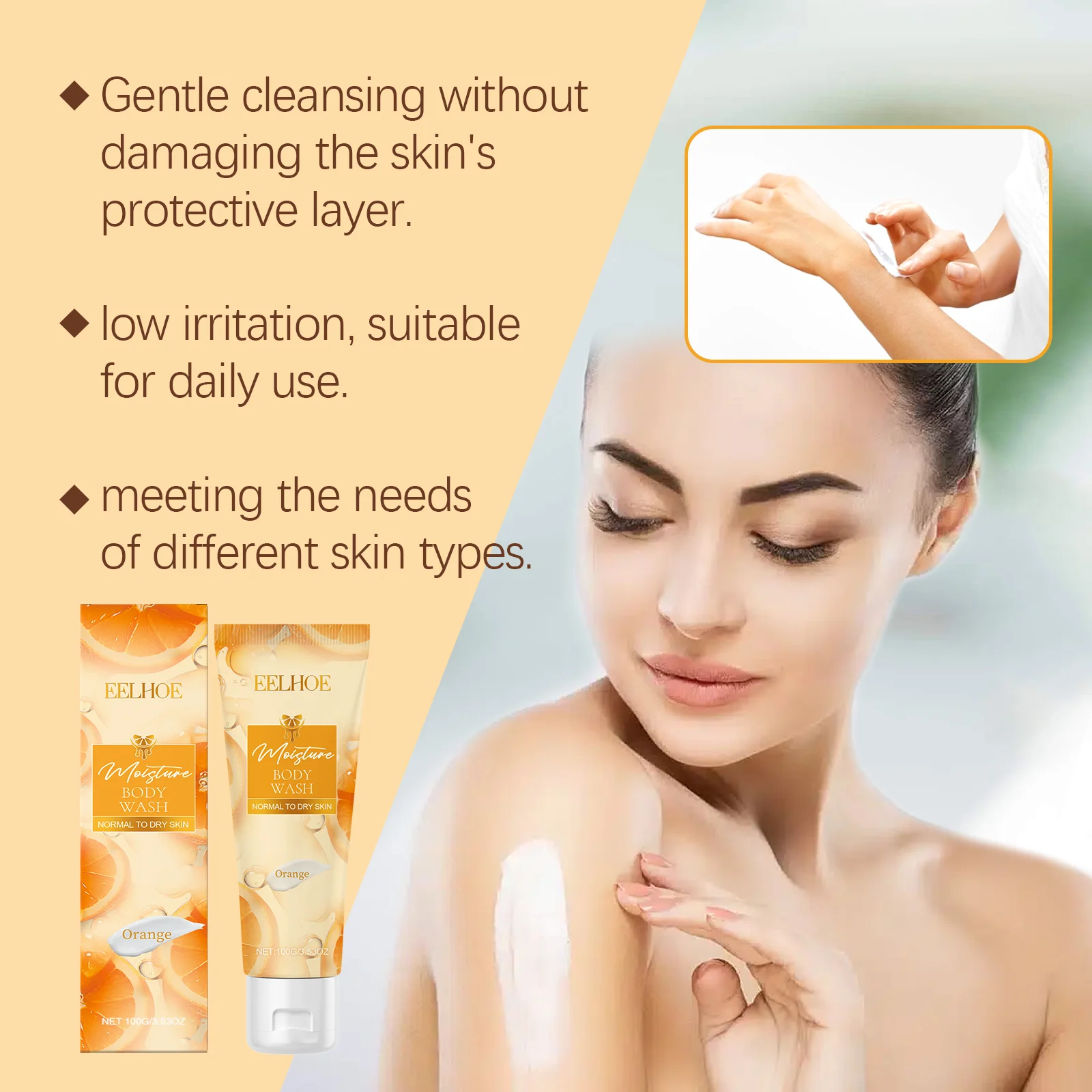 Orange Moisturizing Body Wash 100g with Shea Butter & Niacinamide for Dry Skin 8 orange moisturizing body wash 100g cih fjp4aphk desc 8
