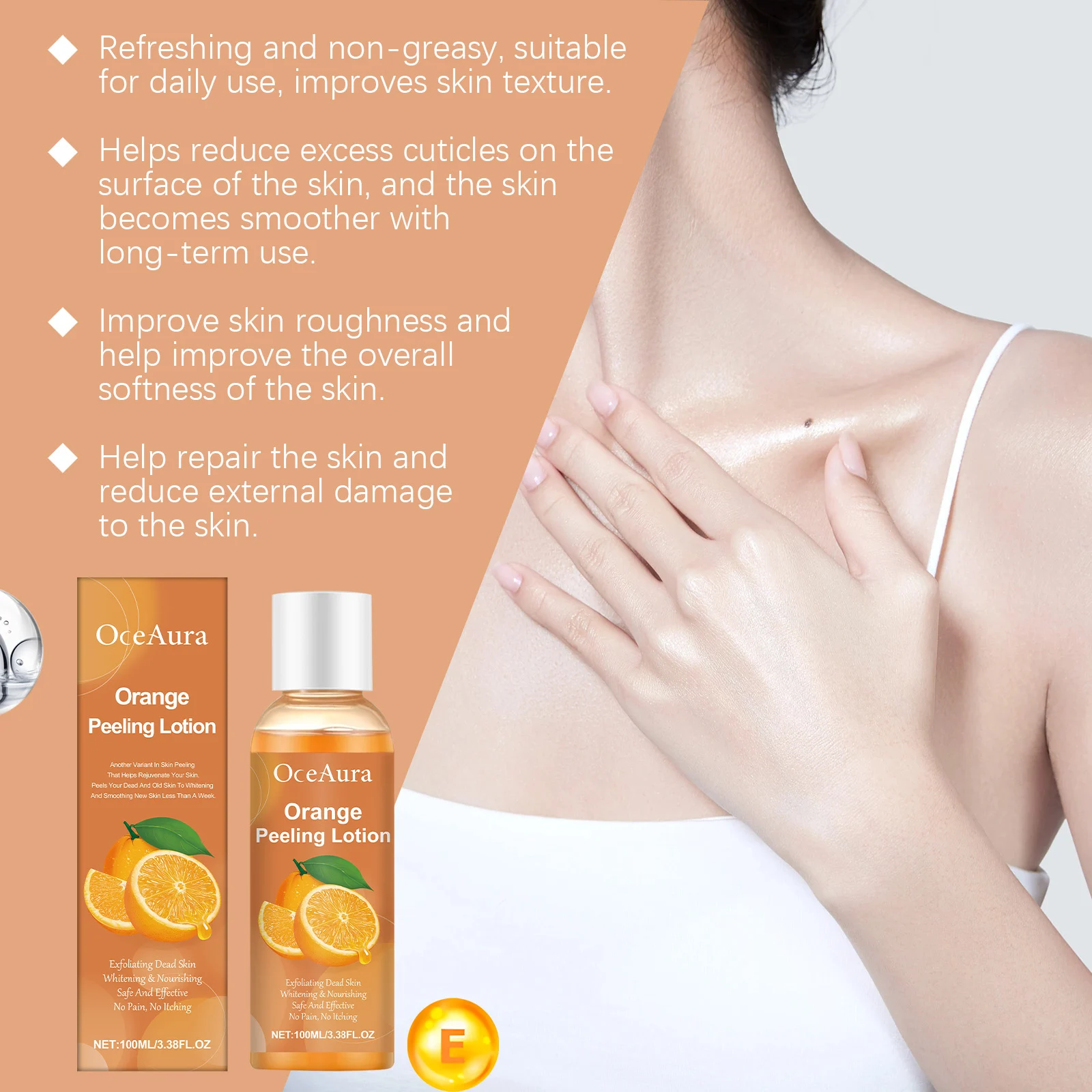 Orange Peel Exfoliating Oil 100ml Gentle Dead Skin Removal Smoothing Massage Essential Oil 5 orange peel exfoliating oil 100ml cih jxeampwv desc 5