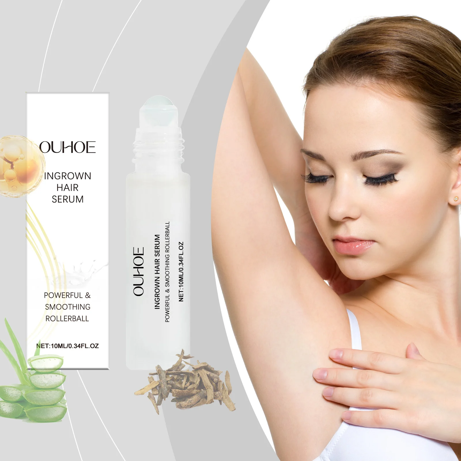 Ingrown Hair Serum Rollerball for Soothing and Moisturizing Skin After Hair Removal 10ml 2 ouhoe ingrown hair serum rollerball 10ml cih zpbtutea desc 2
