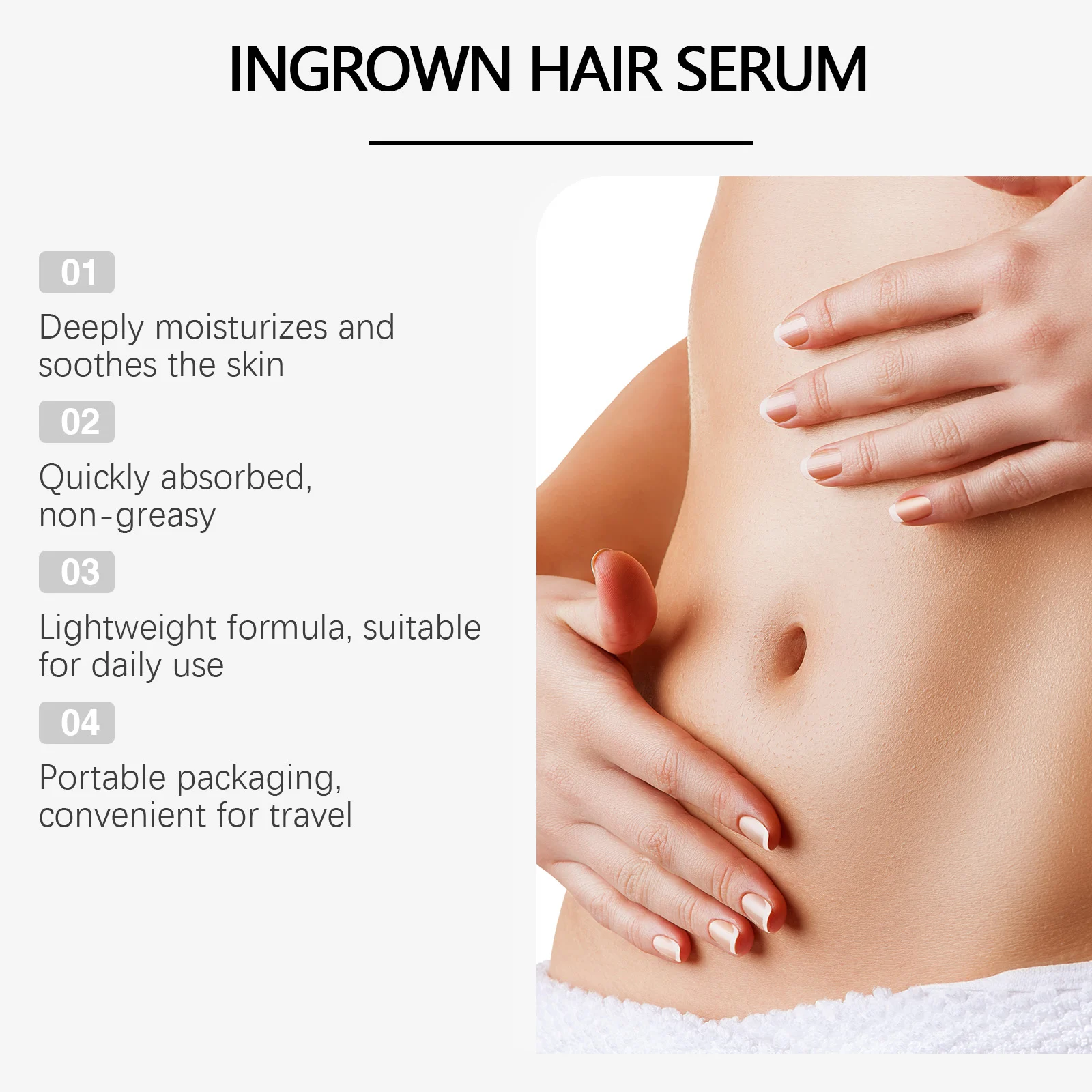 Ingrown Hair Serum Rollerball for Soothing and Moisturizing Skin After Hair Removal 10ml 5 ouhoe ingrown hair serum rollerball 10ml cih zpbtutea desc 5