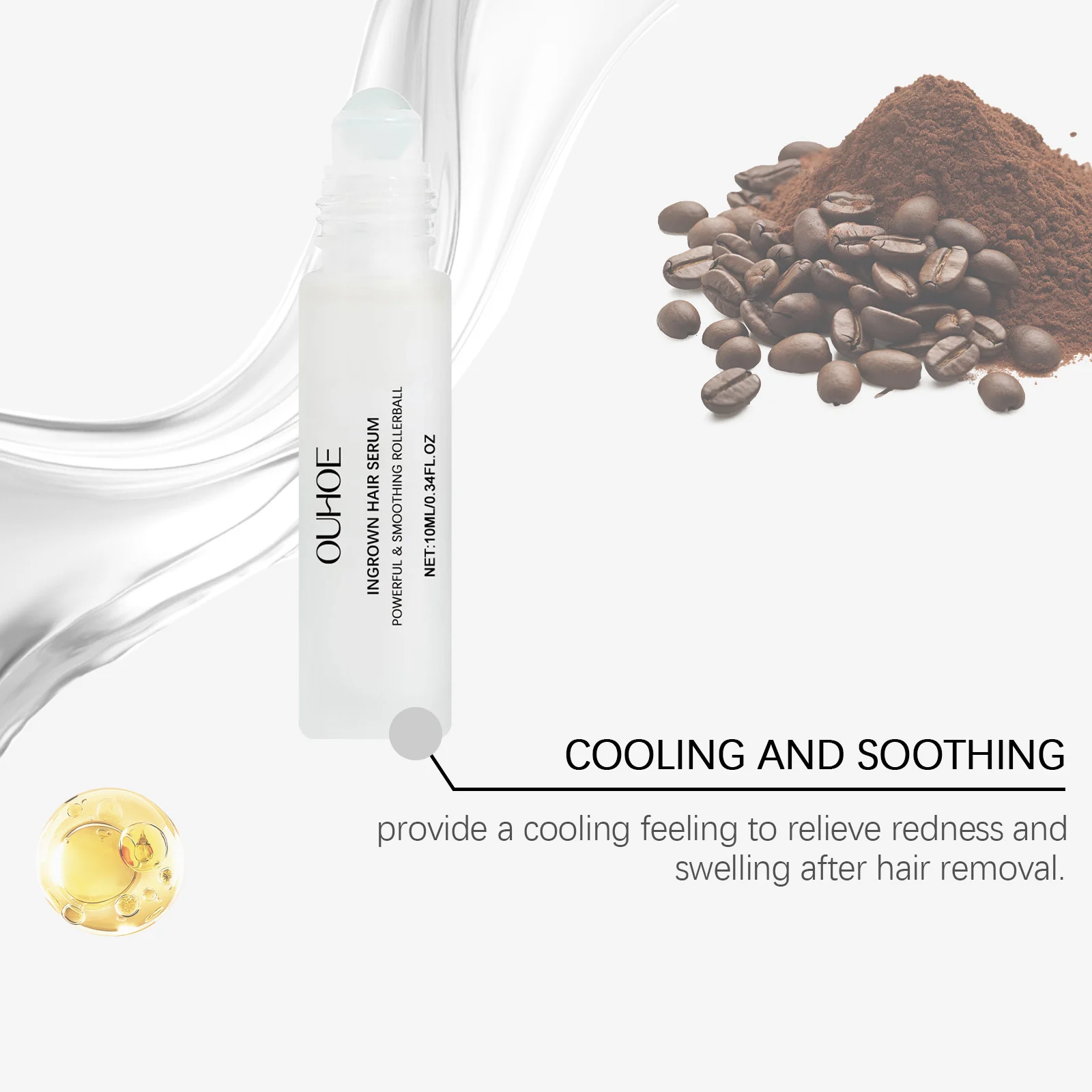 Ingrown Hair Serum Rollerball for Soothing and Moisturizing Skin After Hair Removal 10ml 8 ouhoe ingrown hair serum rollerball 10ml cih zpbtutea desc 8