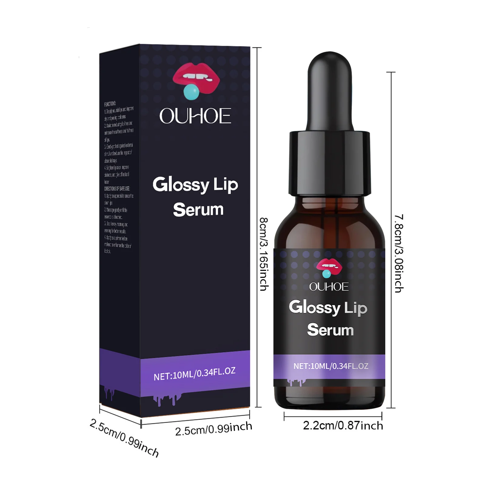 Lip Serum for Hydration and Brightening, 10ml, Lightweight Non-Sticky Formula 1 ouhoe lip serum hydration brightening 10ml der bmm7bkka desc 1