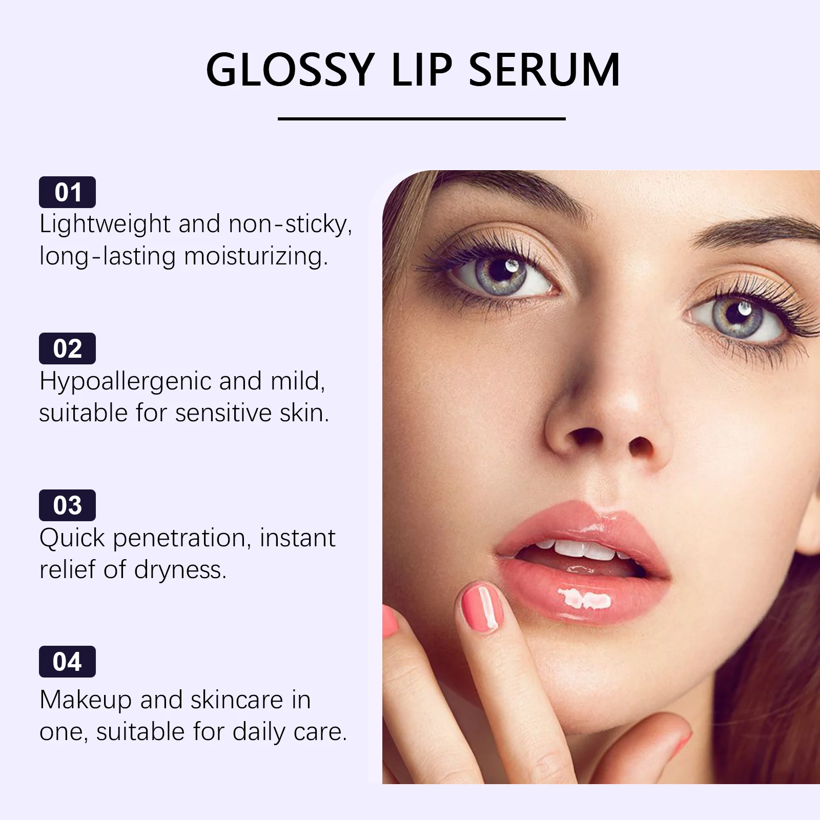 Lip Serum for Hydration and Brightening, 10ml, Lightweight Non-Sticky Formula 10 ouhoe lip serum hydration brightening 10ml der bmm7bkka desc 10