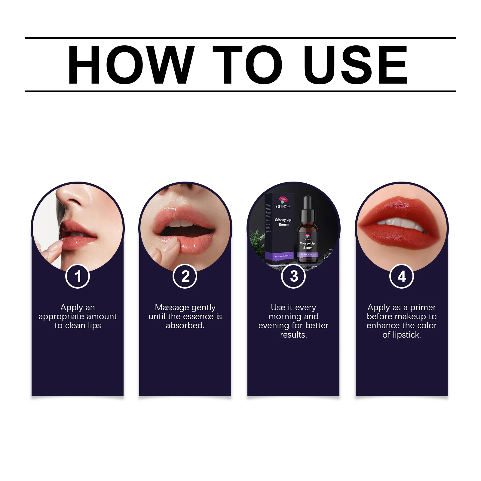 Lip Serum for Hydration and Brightening, 10ml, Lightweight Non-Sticky Formula 4 ouhoe lip serum hydration brightening 10ml der bmm7bkka desc 4 1