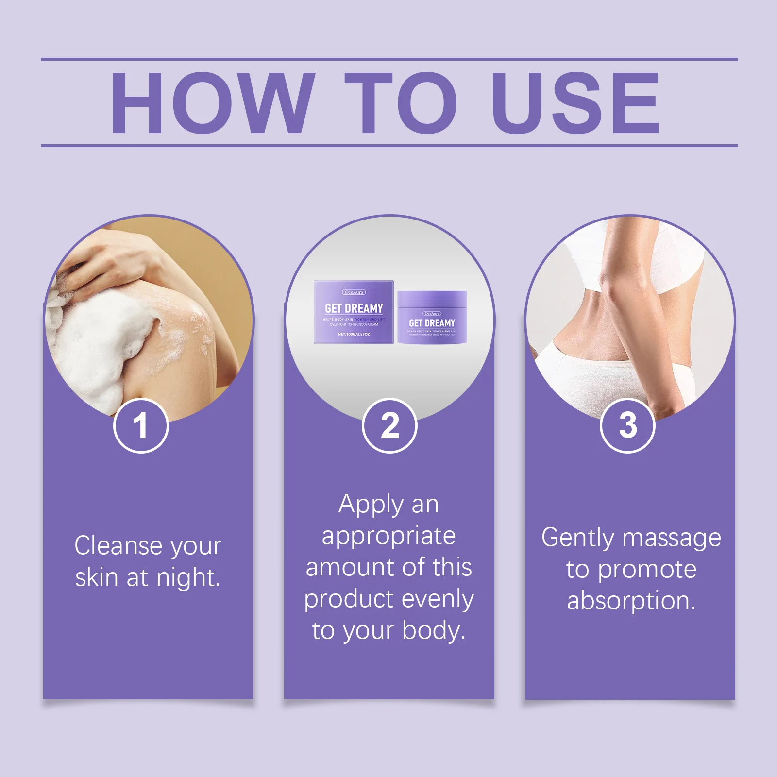 OceAura Overnight Toning Body Cream - Tightening, Firming, Moisturizing 4 overnight toning body cream cih mcdcymb9 desc 4