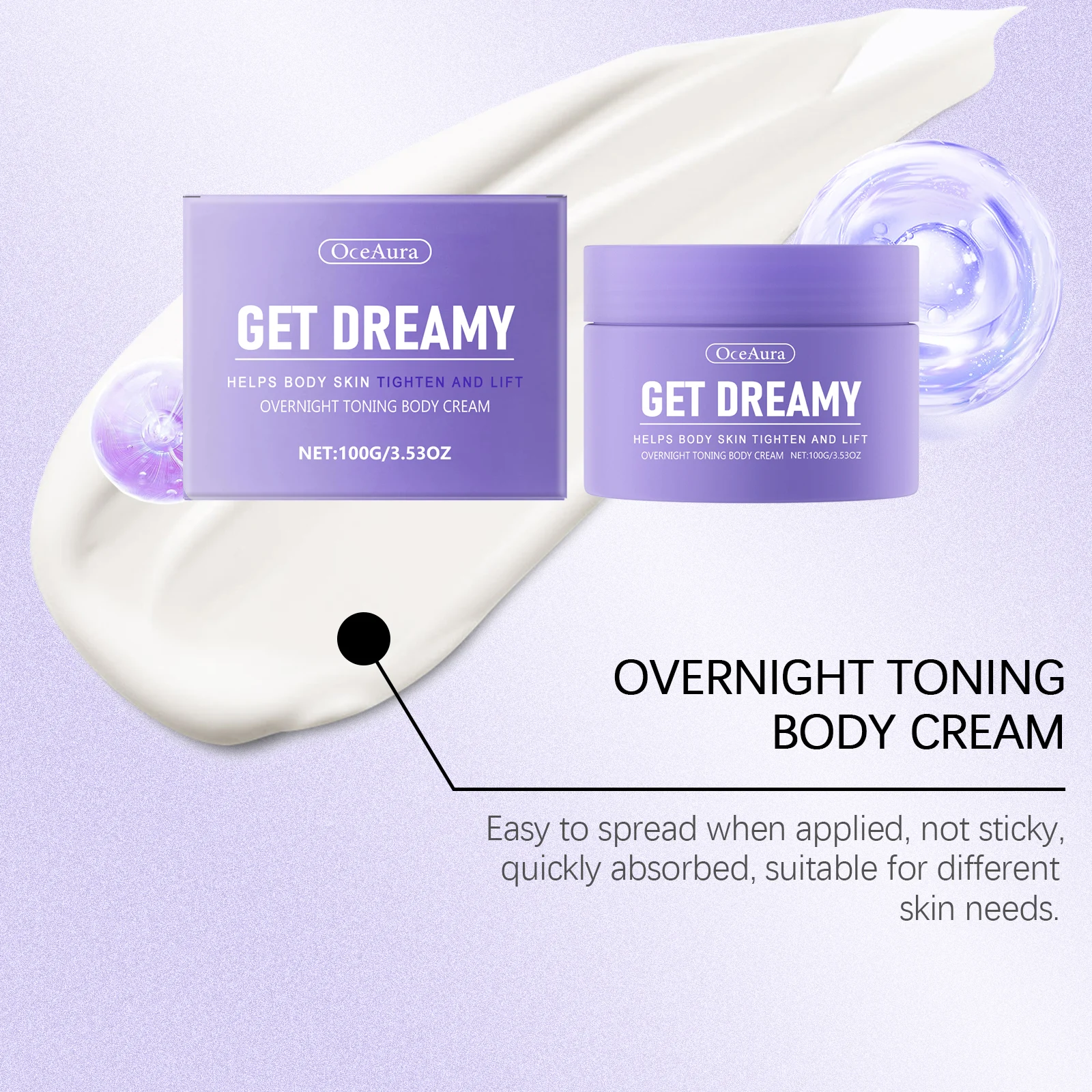 OceAura Overnight Toning Body Cream - Tightening, Firming, Moisturizing 6 overnight toning body cream cih mcdcymb9 desc 6