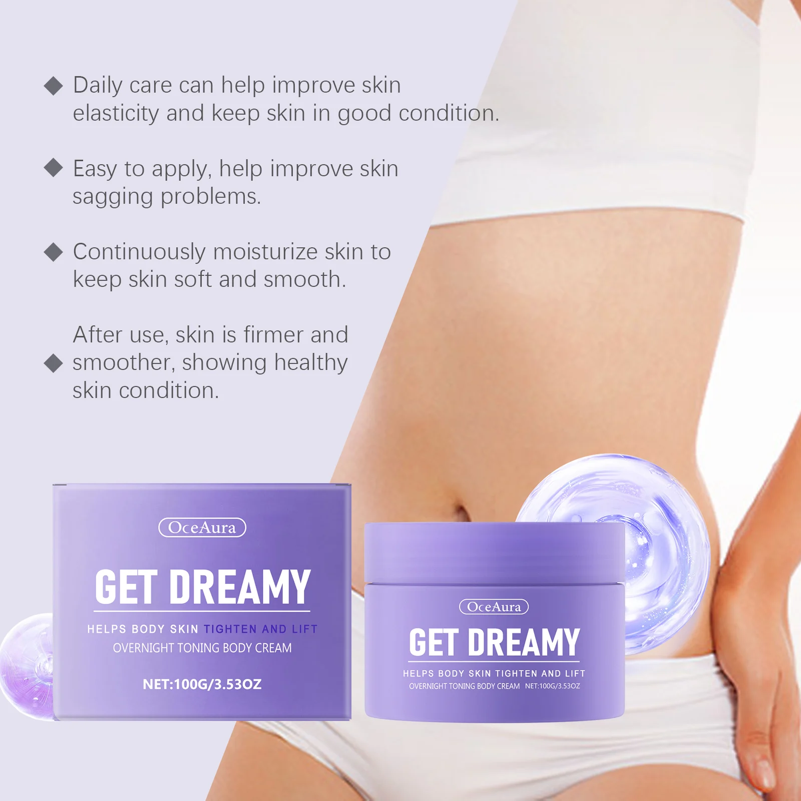OceAura Overnight Toning Body Cream - Tightening, Firming, Moisturizing 7 overnight toning body cream cih mcdcymb9 desc 7