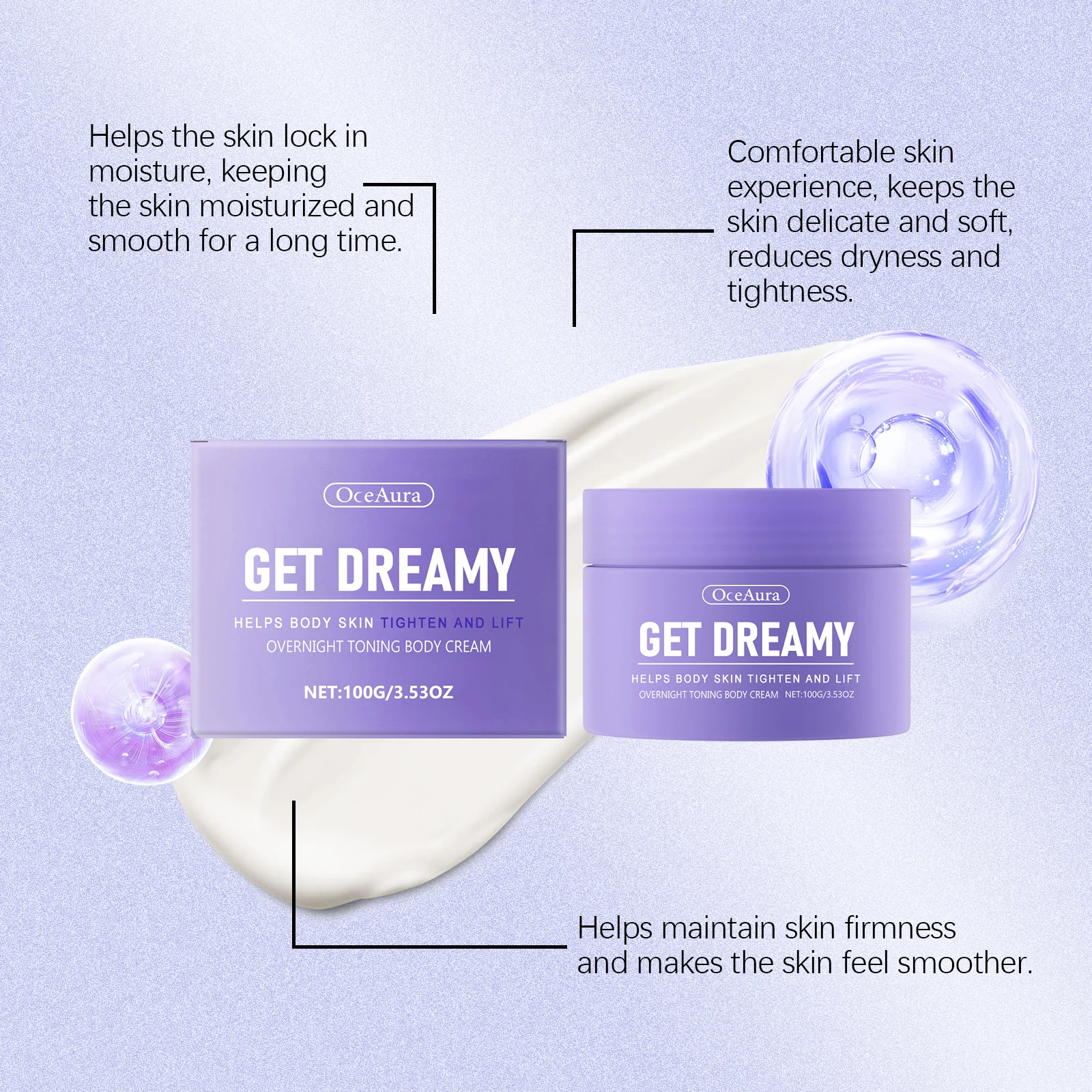 OceAura Overnight Toning Body Cream - Tightening, Firming, Moisturizing 8 overnight toning body cream cih mcdcymb9 desc 8