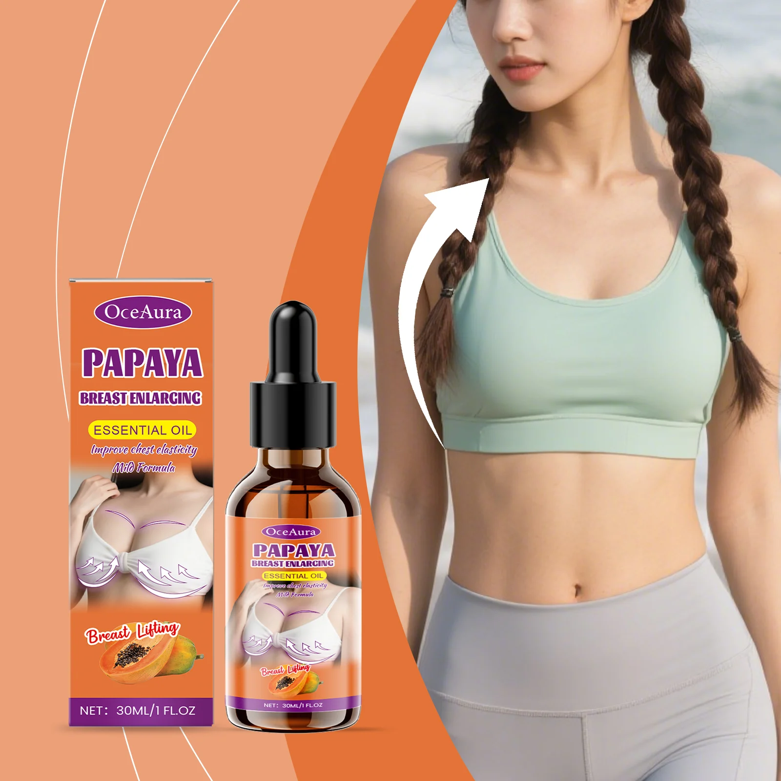 Papaya Breast Enlarging Oil Natural Botanical Firming & Moisturizing 30ml 2 papaya breast enlarging oil 30ml der rfgvfwey desc 2