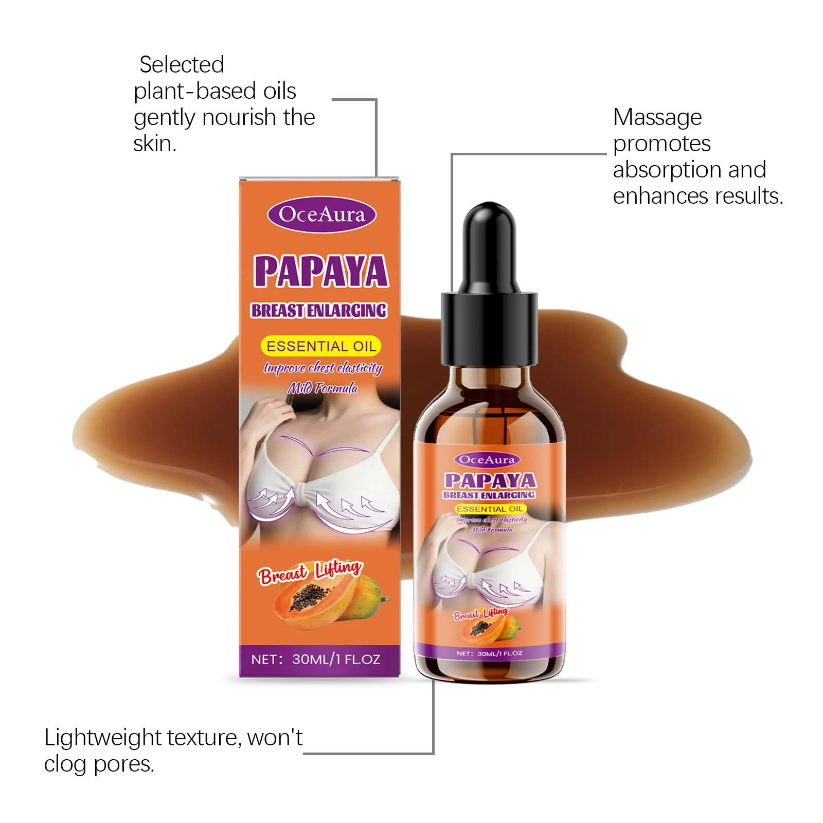 Papaya Breast Enlarging Oil Natural Botanical Firming & Moisturizing 30ml 6 papaya breast enlarging oil 30ml der rfgvfwey desc 6