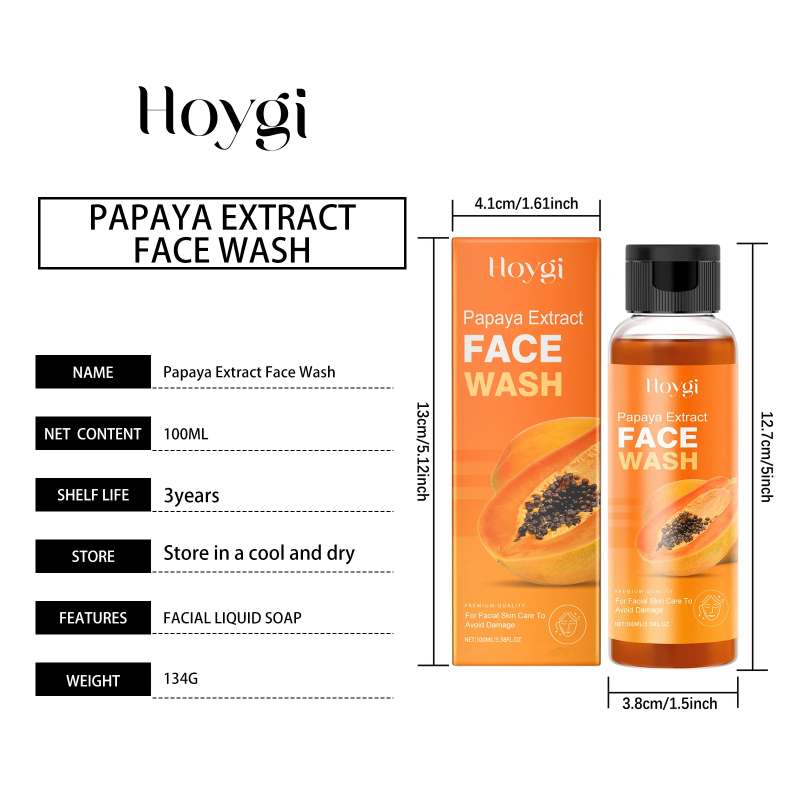 Papaya Extract Face Wash 100ml Gentle Cleansing Moisturizing Brightening Facial Cleanser 1 papaya extract face wash 100ml cih fpjeejh2 desc 1